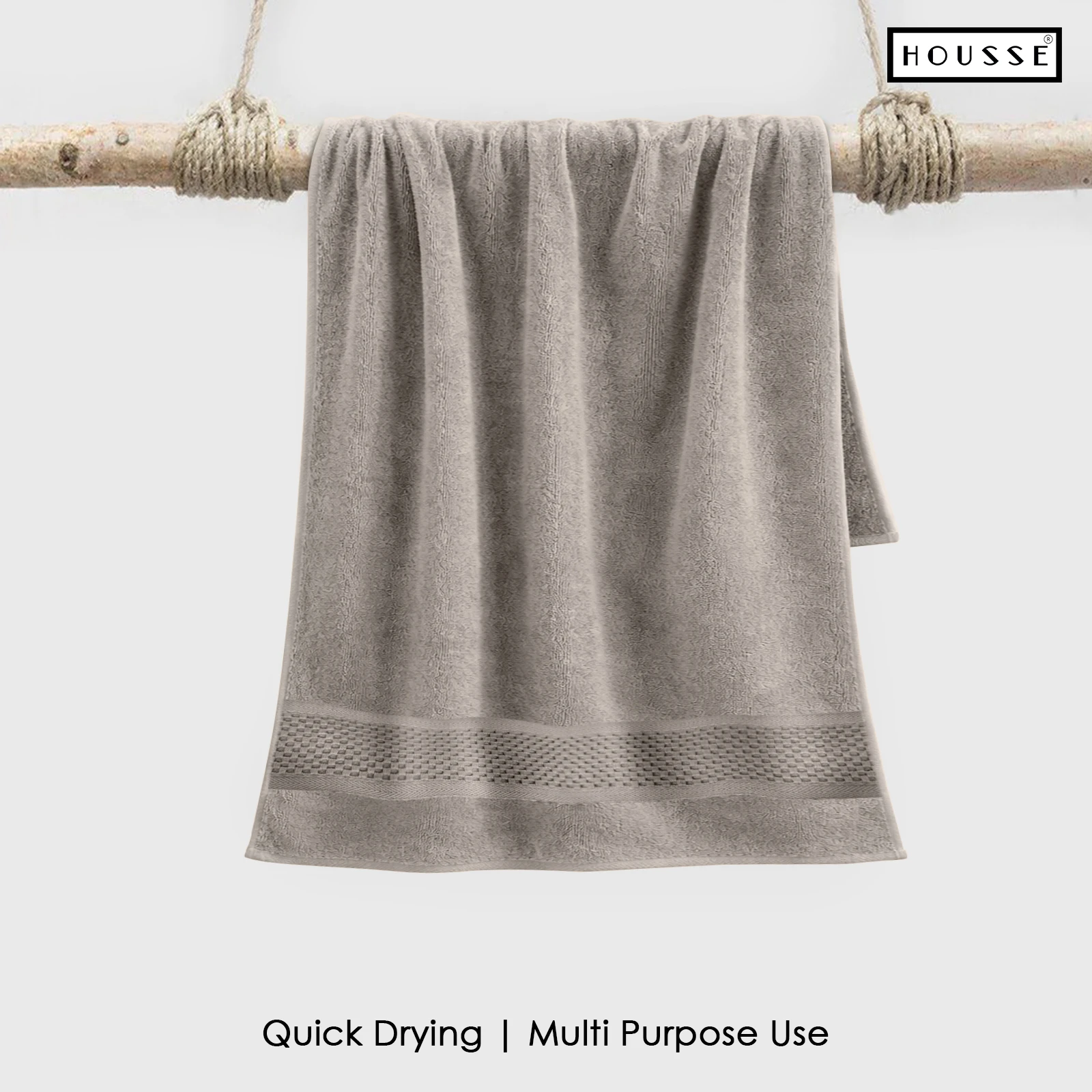 HOUSSE Nexora 100% Pure Cotton 600 GSM Bath Towel 75x150 cm – Extra Large, Ultra Soft, Quick Dry & Highly Absorbent Premium Towel for Home, Travel & Daily Use (Minimal Mist)