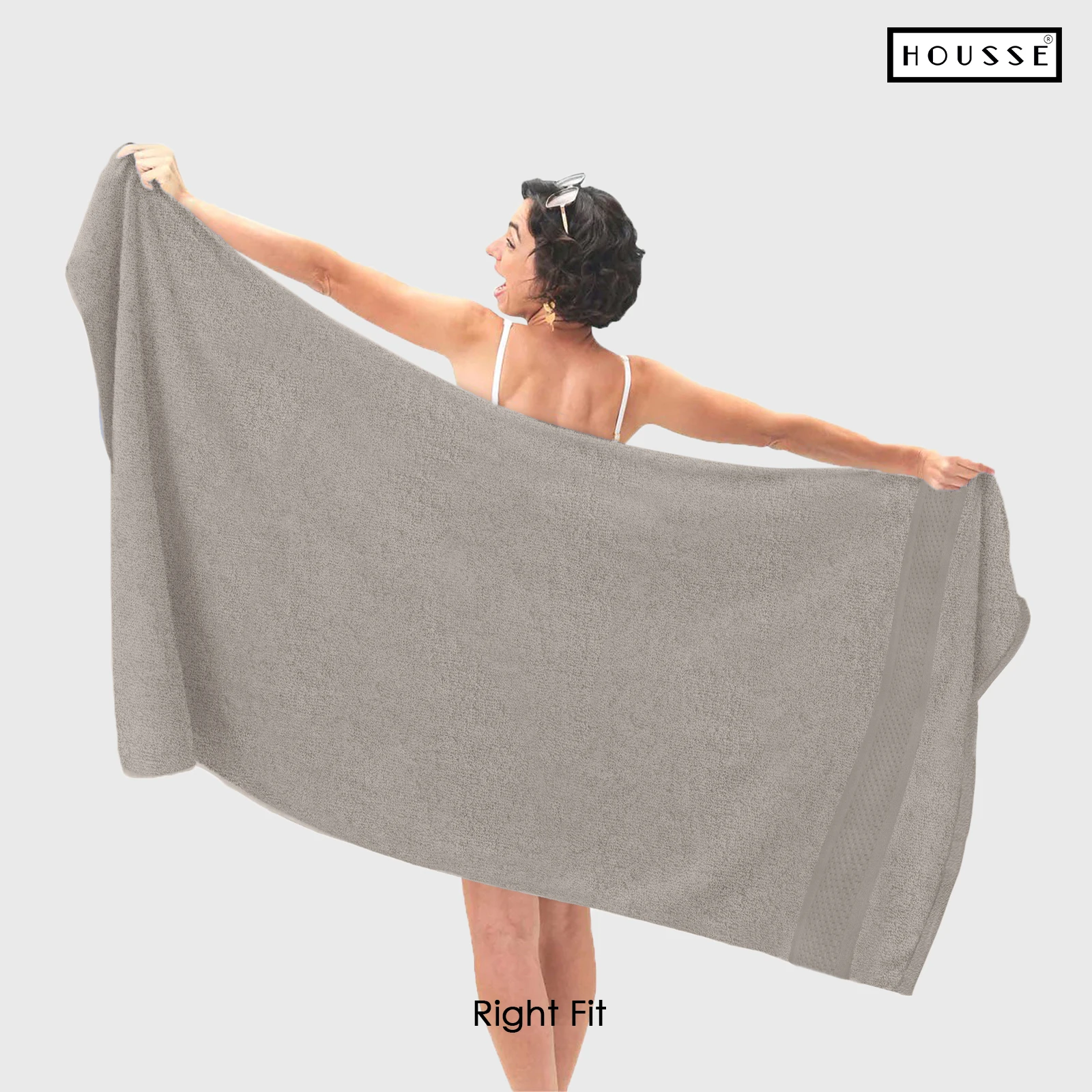 HOUSSE Nexora 100% Pure Cotton 600 GSM Bath Towel 75x150 cm – Extra Large, Ultra Soft, Quick Dry & Highly Absorbent Premium Towel for Home, Travel & Daily Use (Minimal Mist)