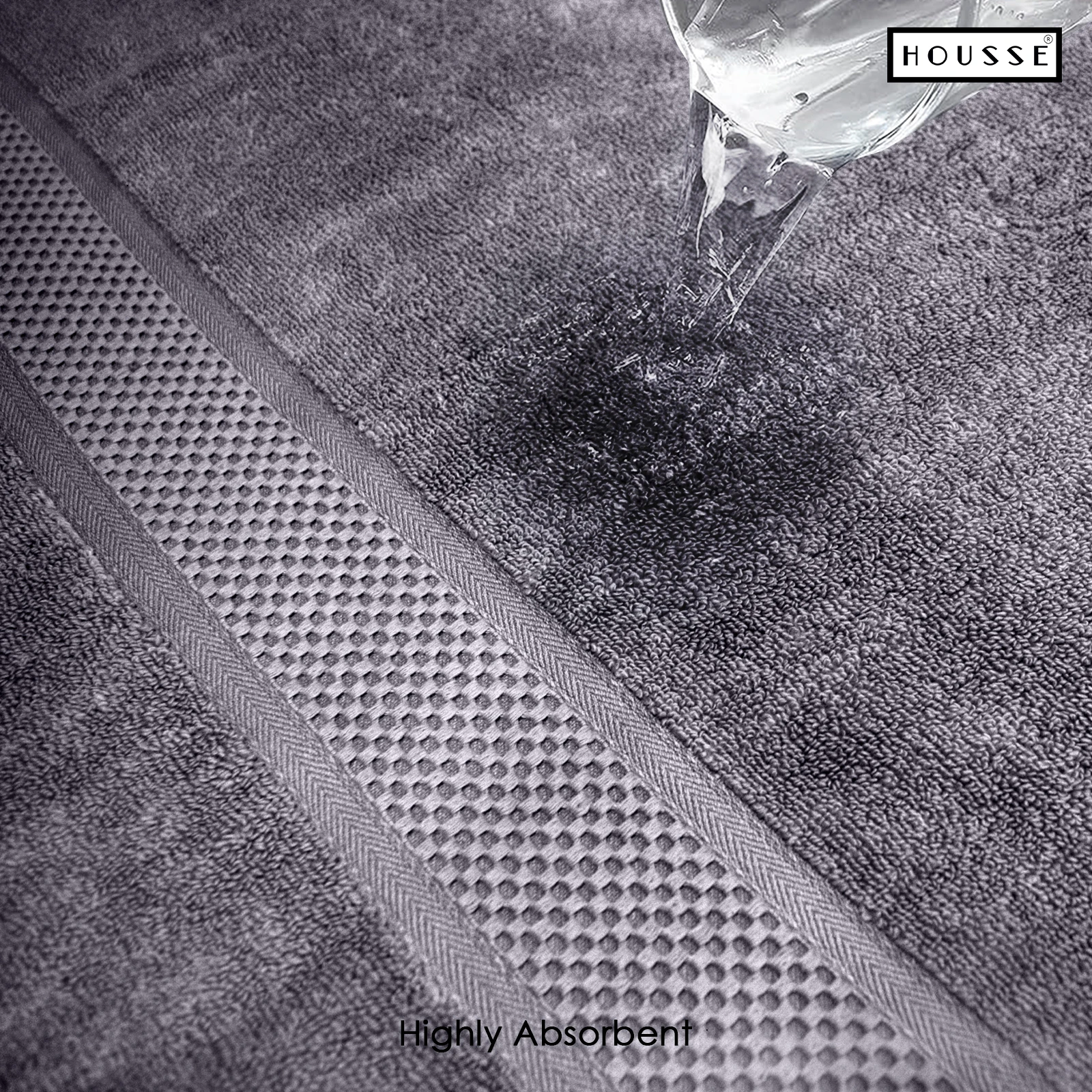 HOUSSE Nexora 100% Pure Cotton 600 GSM Bath Towel 75x150 cm – Extra Large, Ultra Soft, Quick Dry & Highly Absorbent Premium Towel for Home, Travel & Daily Use (Moonstone Grey)