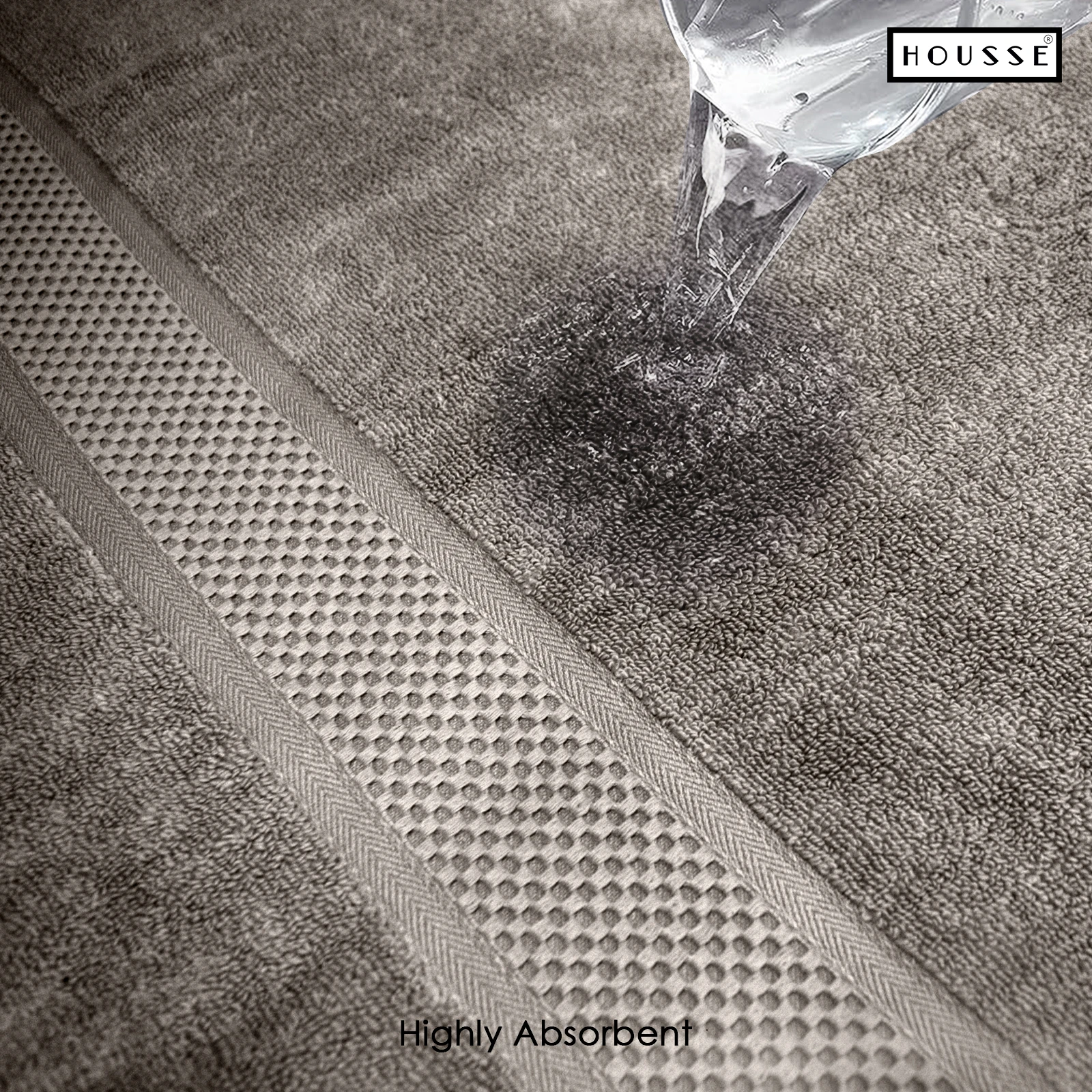 HOUSSE Nexora 100% Pure Cotton 600 GSM Bath Towel 75x150 cm – Extra Large, Ultra Soft, Quick Dry & Highly Absorbent Premium Towel for Home, Travel & Daily Use (Minimal Mist)