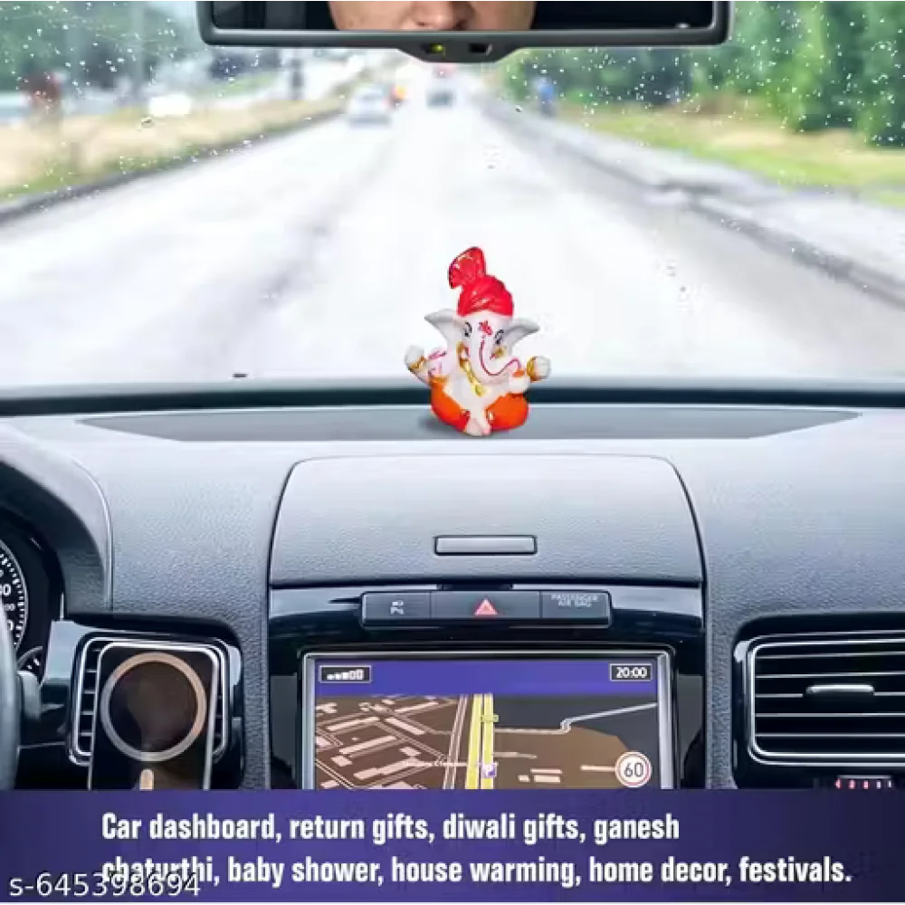 Handcrafted Ganeshji Idol with Pagri – Decorative Lord Ganesha Statue for Home & Pooja