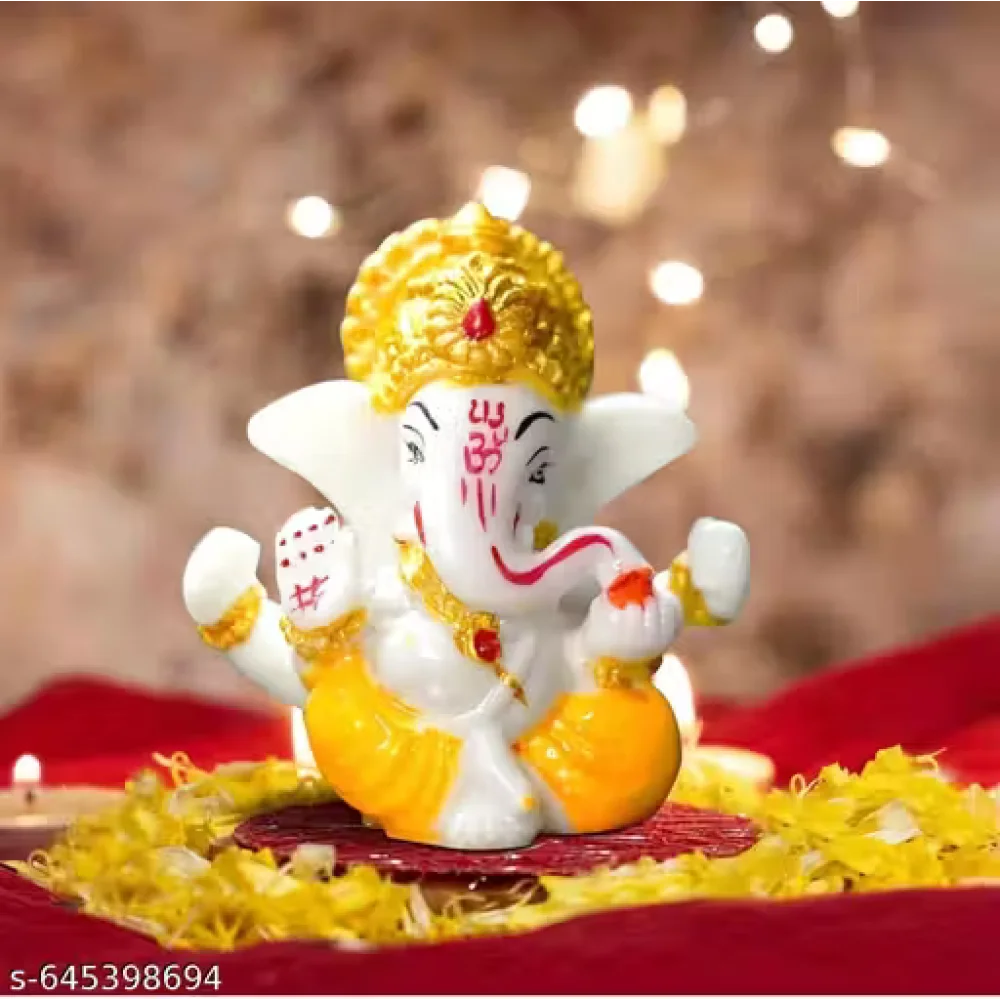 Handcrafted Ganeshji Idol with Pagri – Decorative Lord Ganesha Statue for Home & Pooja