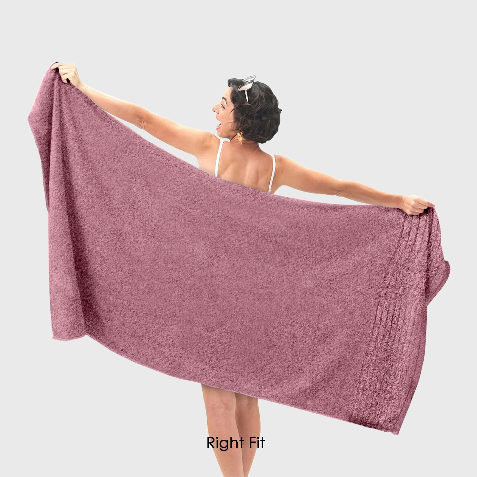 HOUSSE Natura Luxury Bamboo Bath Towel 600 GSM – Zero Twist Terry, Extra Large 70×140 cm, Soft, Absorbent & Eco-Friendly Hotel Spa Towel for Men/Women-Dusty Rose