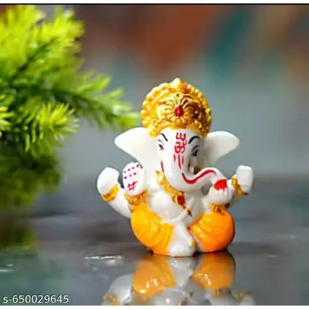 Handcrafted Ganeshji Idol with Pagri – Decorative Lord Ganesha Statue for Home & Pooja