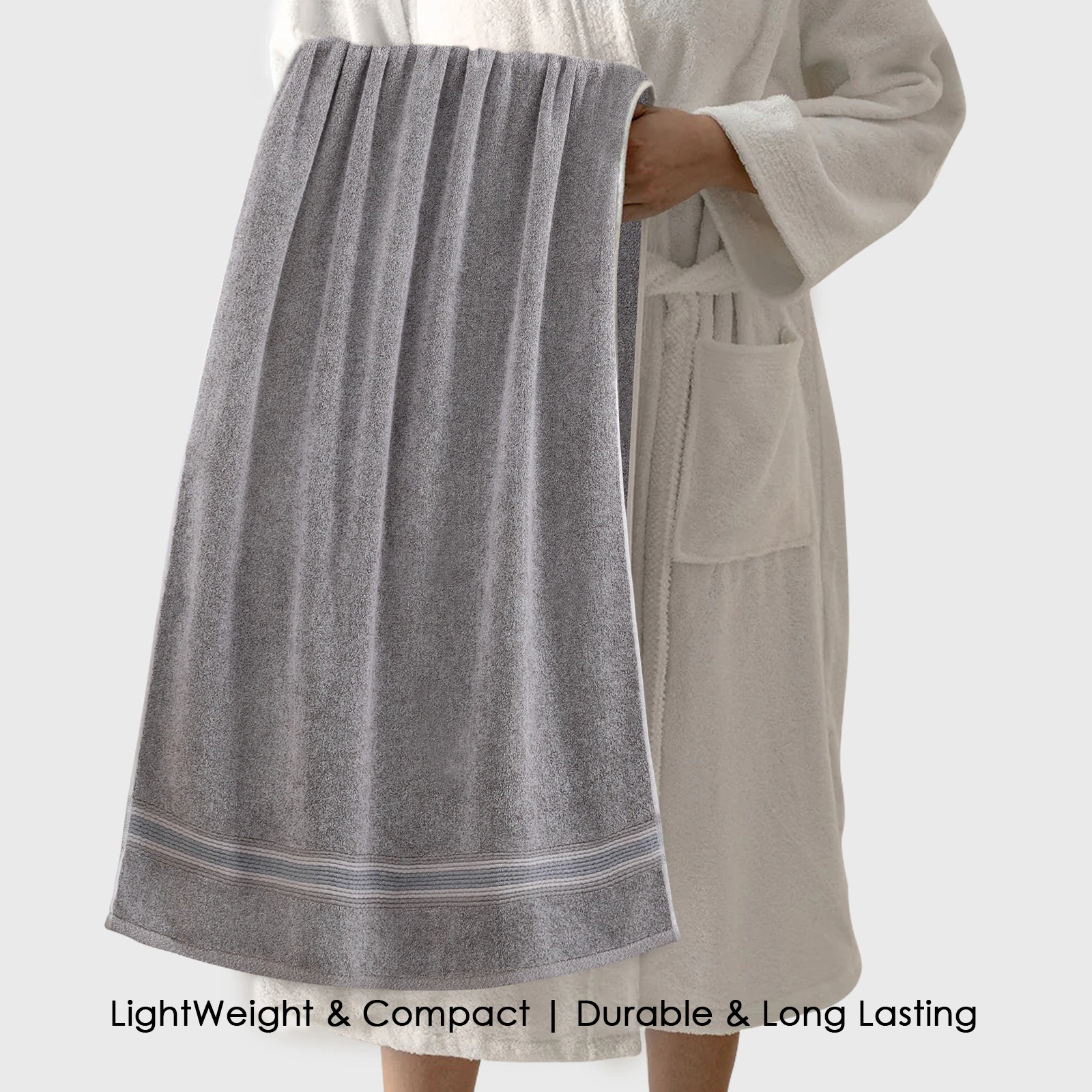 HOUSSE Esentia Bamboo & Cotton Bath Towels 550 GSM– 70×150 cm – Ultra Soft, Highly Absorbent & Quick-Drying – Eco-Friendly Luxury Bath Towel Set