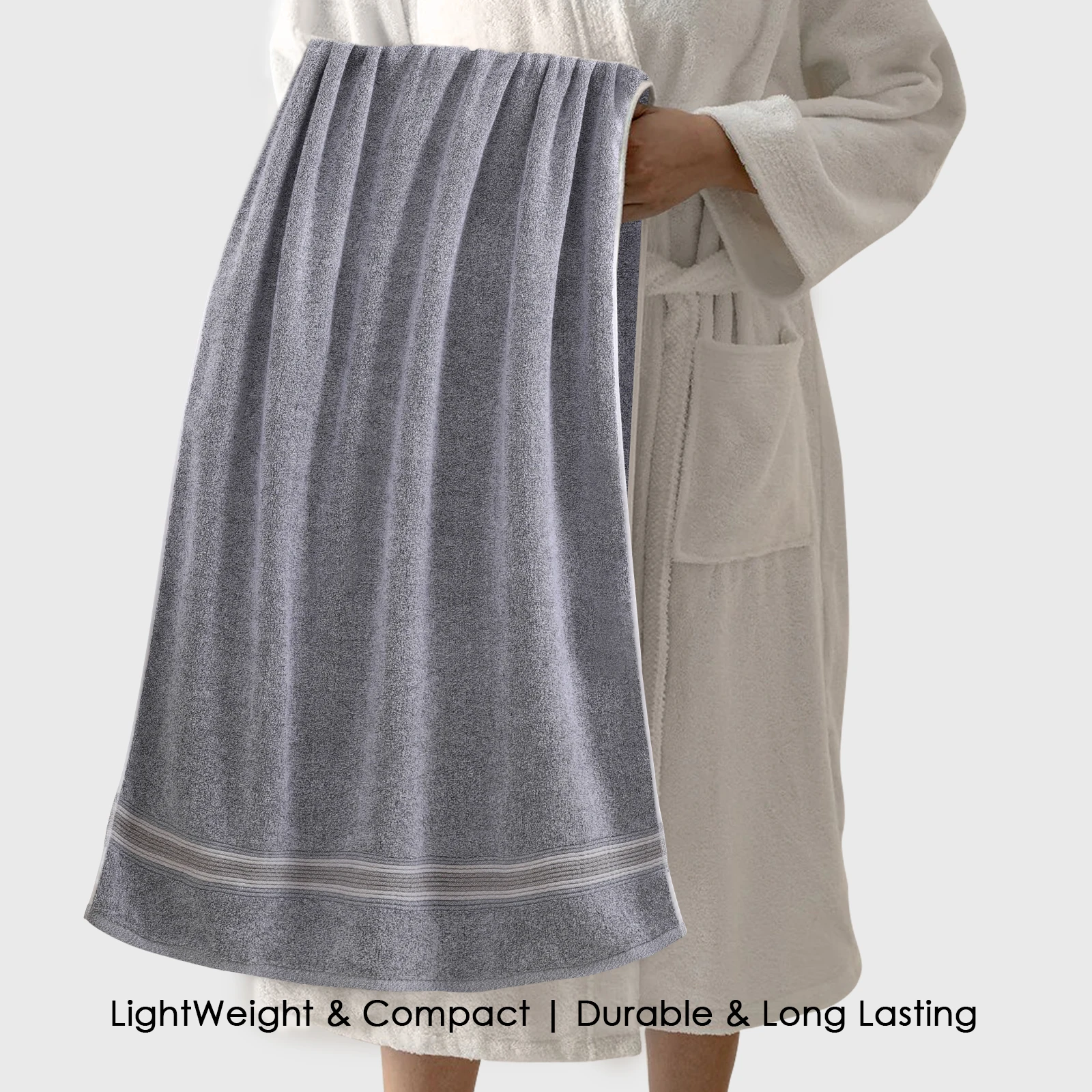 HOUSSE Esentia Bamboo & Cotton Bath Towels 550 GSM – 70×150 cm – Ultra Soft, Highly Absorbent & Quick-Drying – Eco-Friendly Luxury Bath Towel Set.