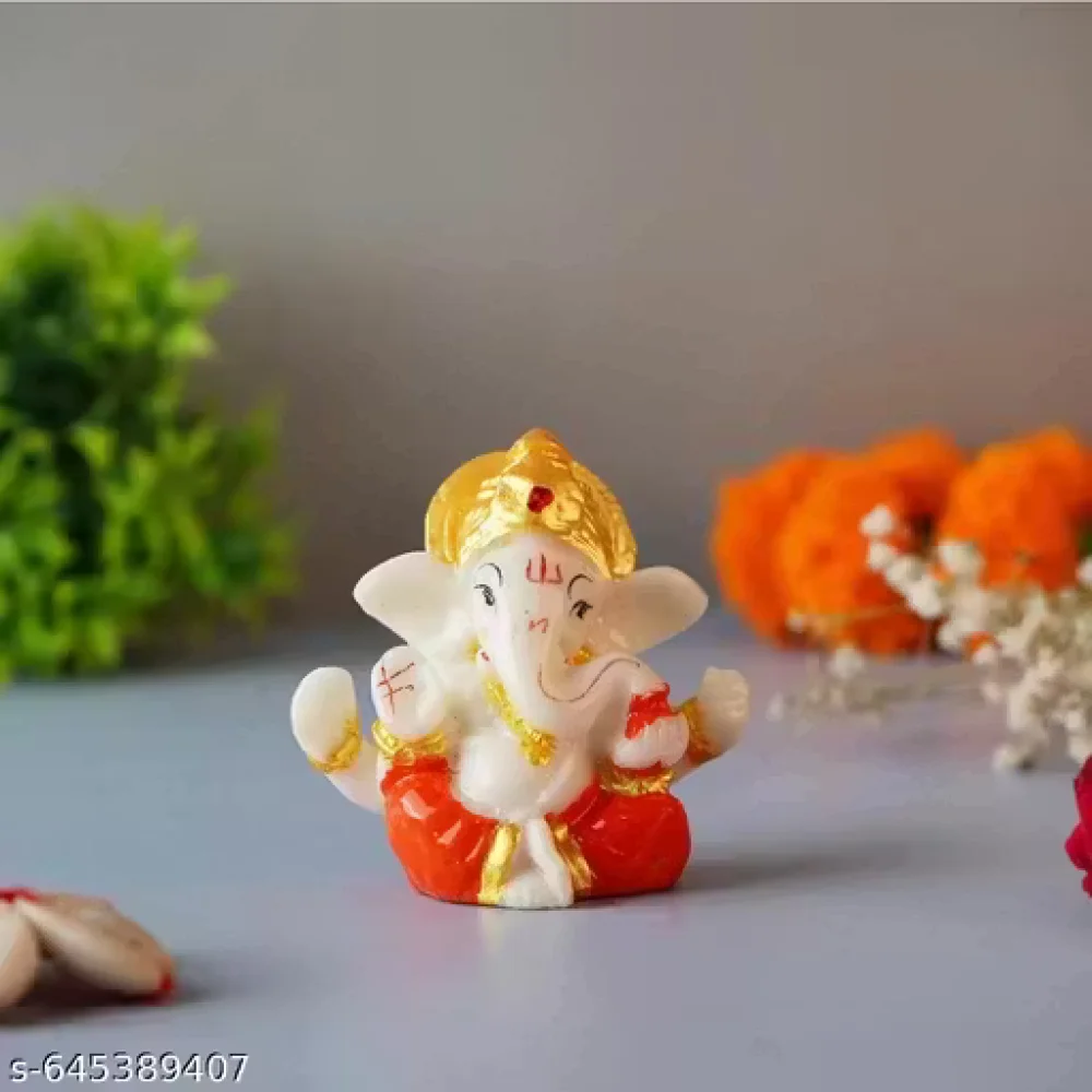 Handcrafted Ganeshji Idol with Pagri – Decorative Lord Ganesha Statue for Home & Pooja