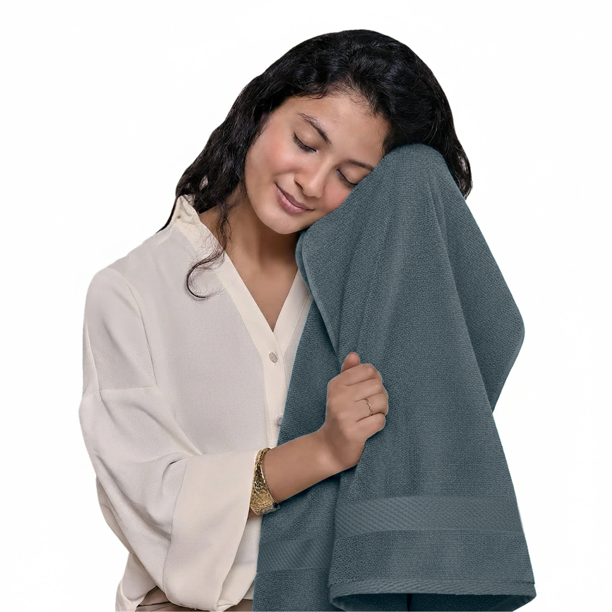 HOUSSE Cotton Bath Towels |Large Size (75 cms x 150 cms) - Quick Absorption &Faster Drying Bath Towel | 450 GSM | 2 Piece Set Bath Towel for Men/Women | Urban Comfort- Midnight Steel