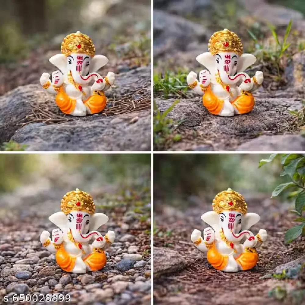 Handcrafted Ganeshji Idol with Pagri – Decorative Lord Ganesha Statue for Home & Pooja