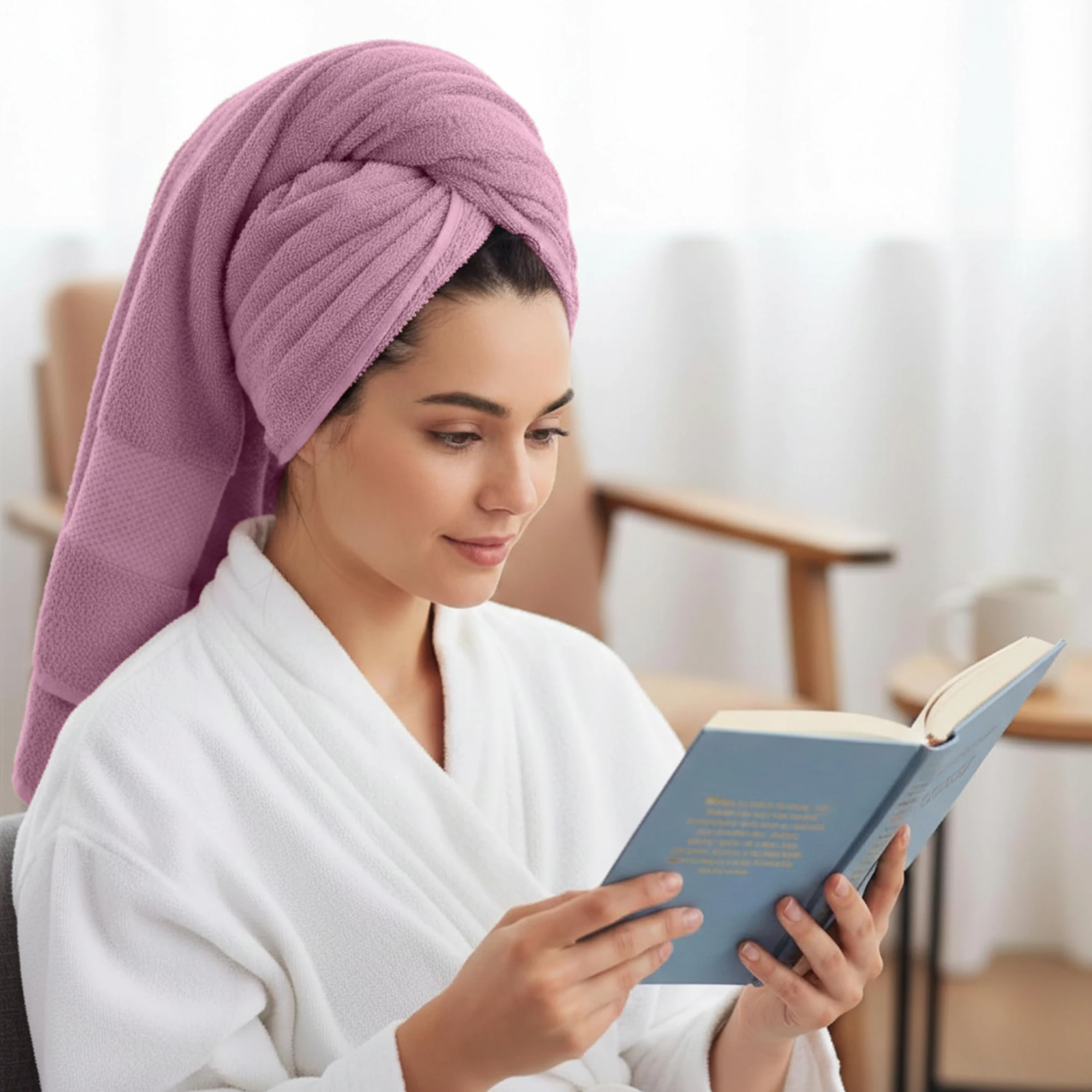 HOUSSE Cotton Bath Towels |Large Size (75 cms x 150 cms) - Quick Absorption &Faster Drying Bath Towel | 450 GSM | 2 Piece Set Bath Towel for Men/Women.