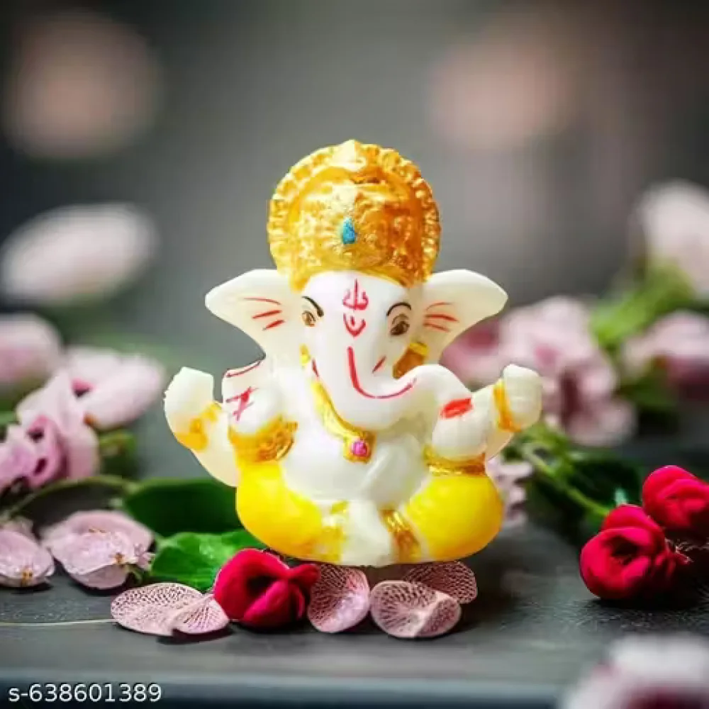 Handcrafted Ganeshji Idol with Pagri – Decorative Lord Ganesha Statue for Home & Pooja
