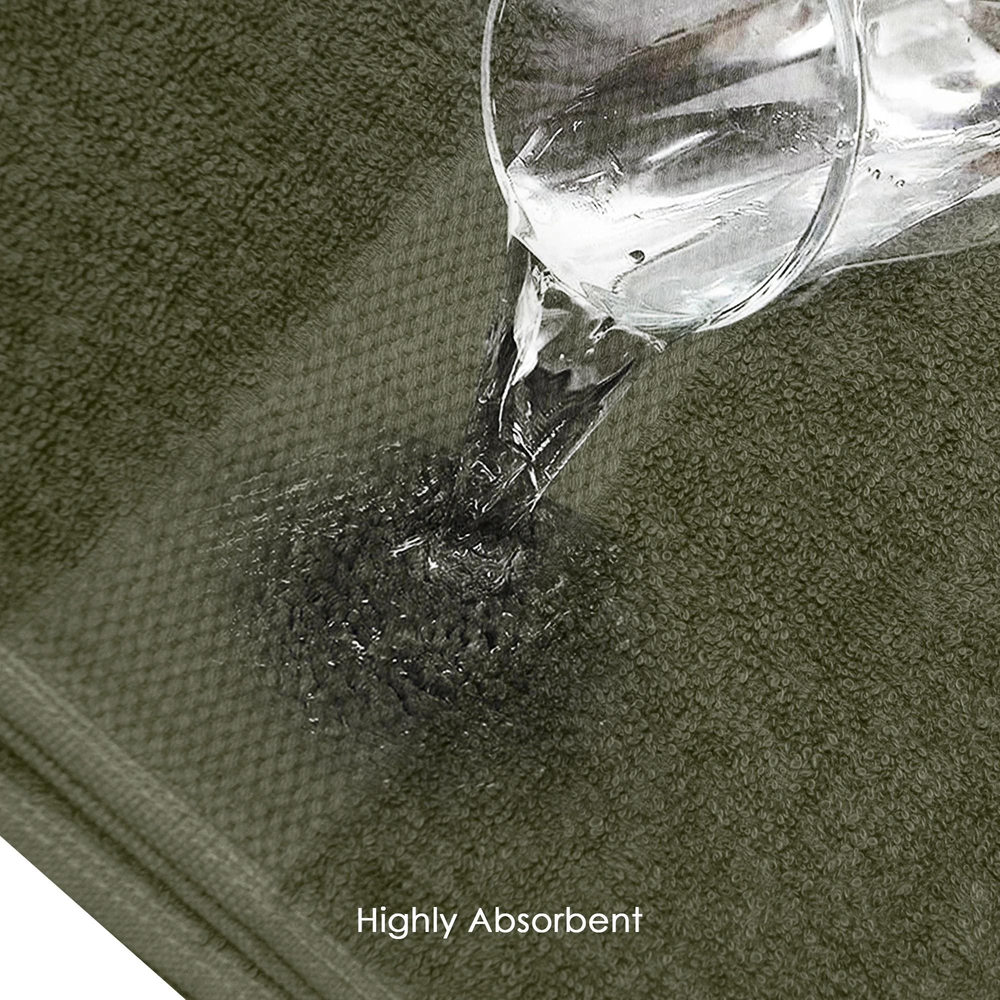 HOUSSE Alvora Cotton Bath Towels |Large Size (75 cms x 150 cms) - Quick Absorption &Faster Drying Bath Towel | 450 GSM | 1 Piece Set Bath Towel for Men/Women-Woodland Green