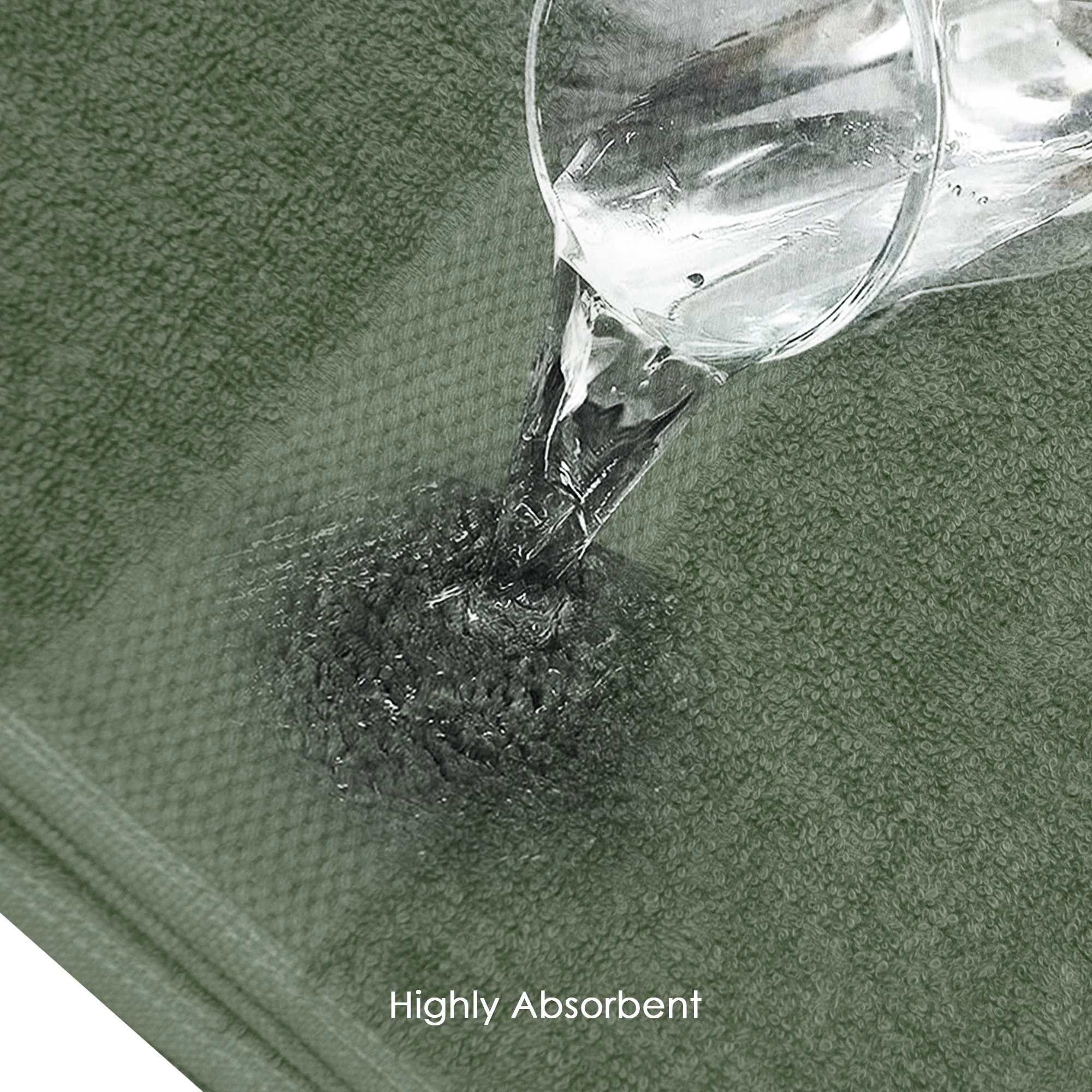 HOUSSE Alvora Cotton Bath Towels |Large Size (75 cms x 150 cms) - Quick Absorption &Faster Drying Bath Towel | 450 GSM | 1 Piece Set Bath Towel for Men/Women | Urban Comfort- Moss Green