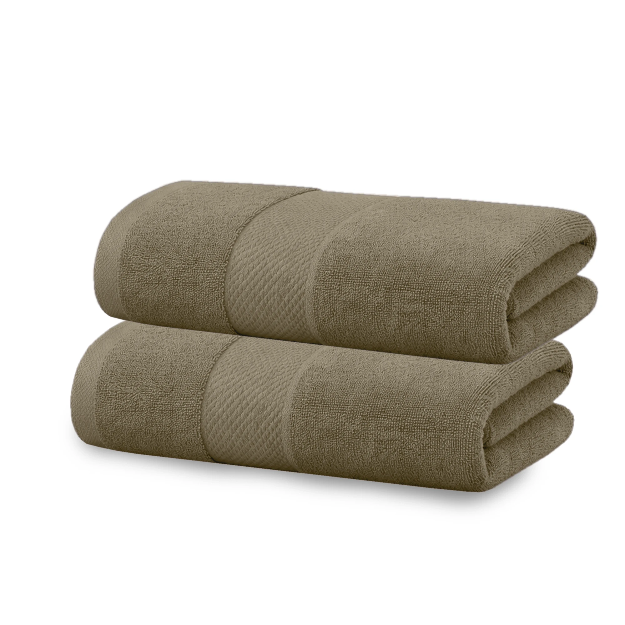 HOUSSE Cotton Bath Towels |Large Size (75 cms x 150 cms) - Quick Absorption &Faster Drying Bath Towel | 450 GSM | 2 Piece Set Bath Towel for Men/Women | Urban Comfort- Mocha Sand