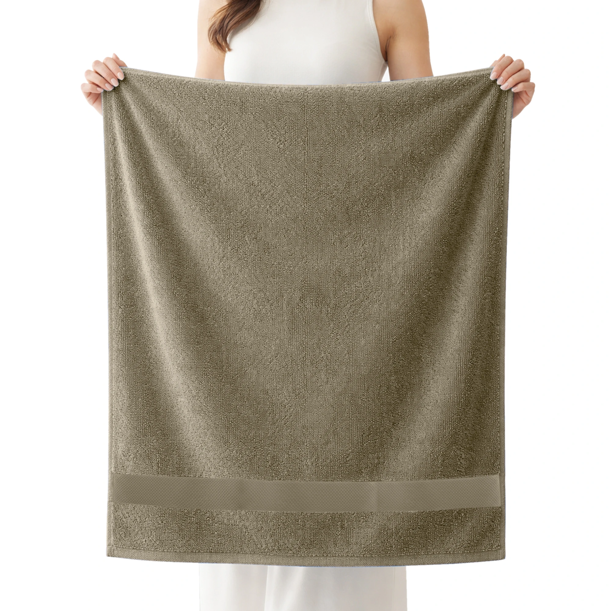HOUSSE Alvora Cotton Bath Towels |Large Size (75 cms x 150 cms) - Quick Absorption &Faster Drying Bath Towel | 450 GSM | 1 Piece Set Bath Towel for Men/Women | Urban Comfort- Mocha Sand