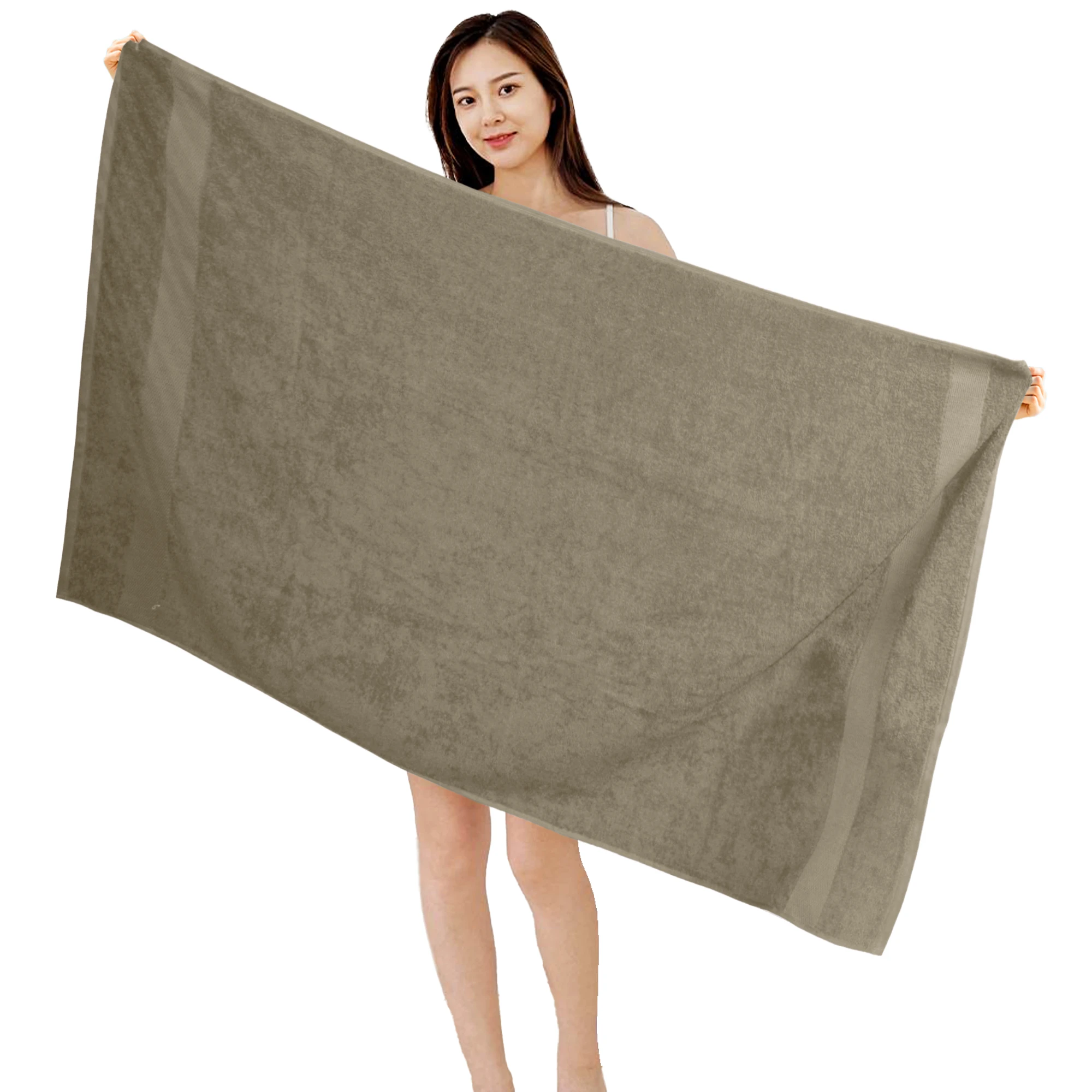 HOUSSE Alvora Cotton Bath Towels |Large Size (75 cms x 150 cms) - Quick Absorption &Faster Drying Bath Towel | 450 GSM | 1 Piece Set Bath Towel for Men/Women | Urban Comfort- Mocha Sand