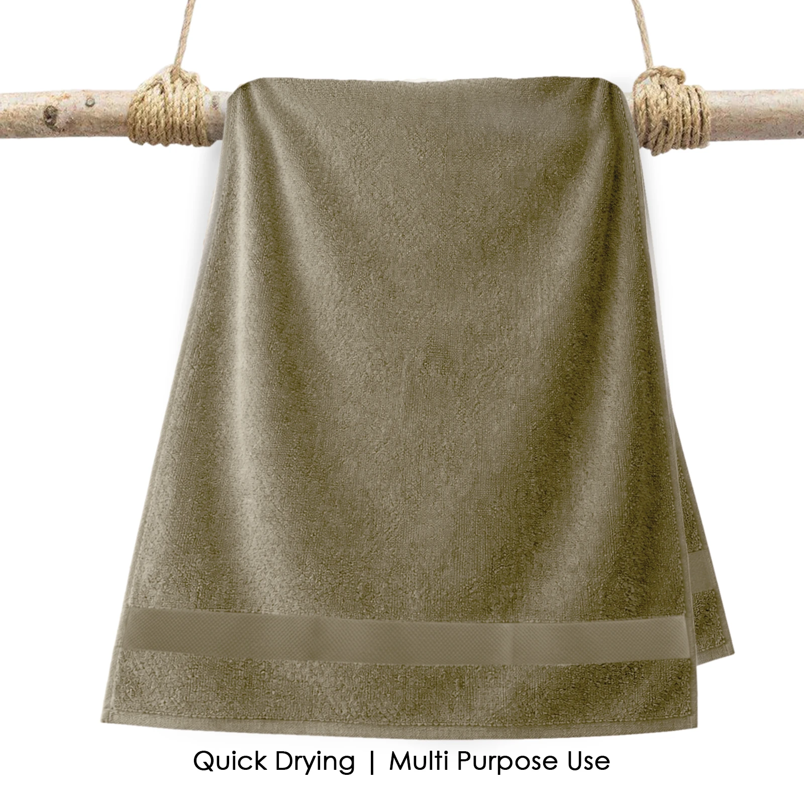 HOUSSE Alvora Cotton Bath Towels |Large Size (75 cms x 150 cms) - Quick Absorption &Faster Drying Bath Towel | 450 GSM | 1 Piece Set Bath Towel for Men/Women | Urban Comfort- Mocha Sand