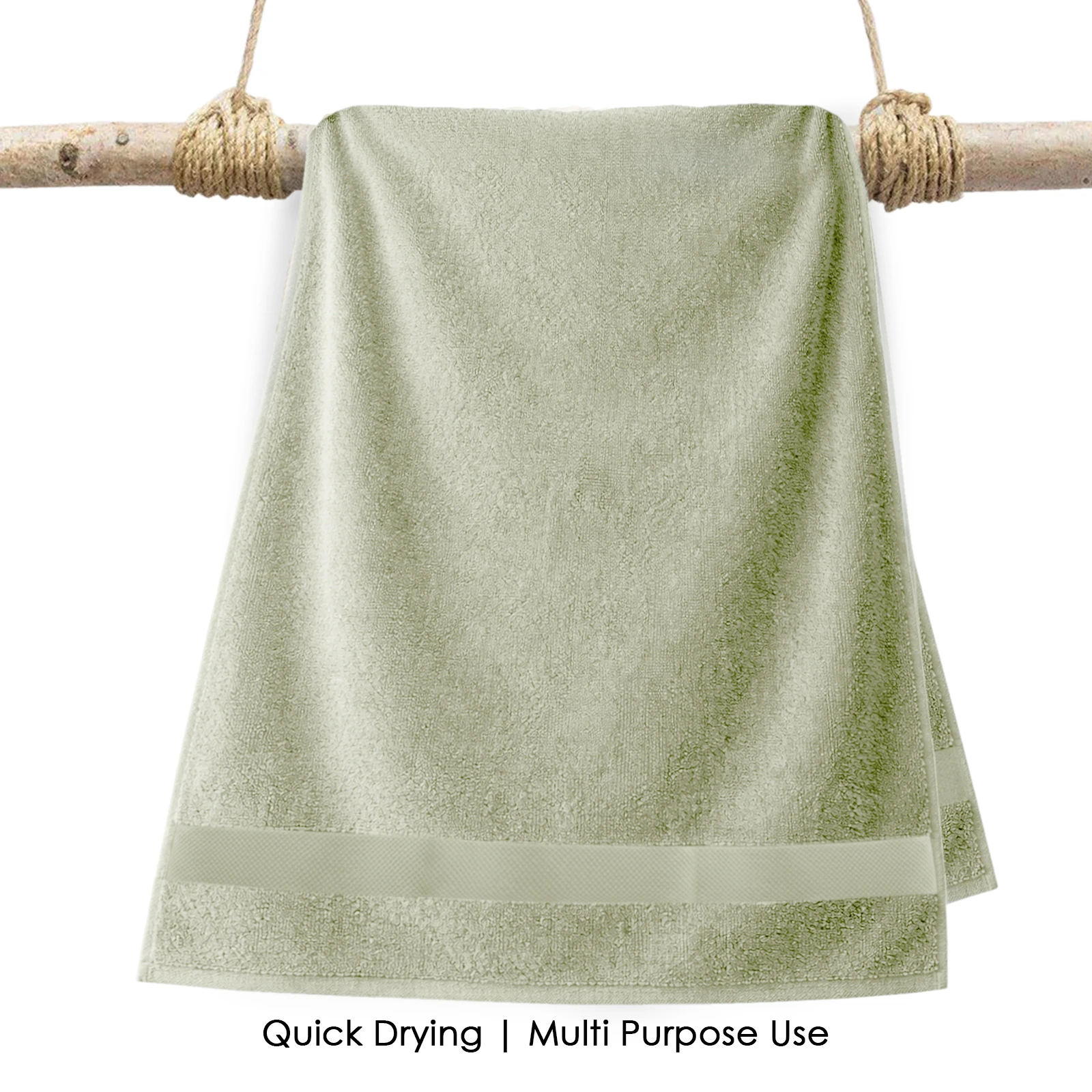 HOUSSE Alvora Cotton Bath Towels |Large Size (75 cms x 150 cms) - Quick Absorption &Faster Drying Bath Towel | 450 GSM | 1 Piece Set Bath Towel for Men/Women | Urban Comfort- Lime Frost