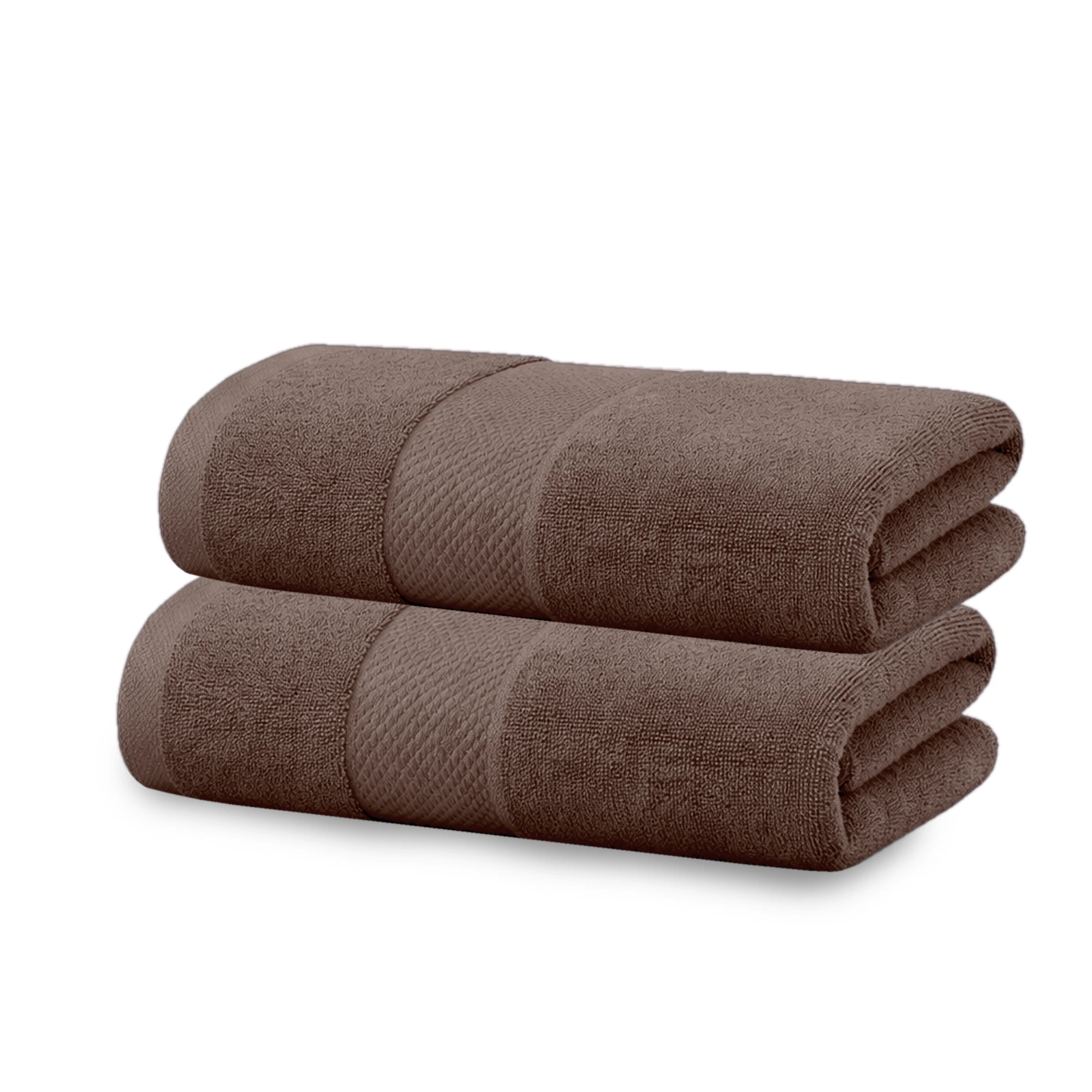 HOUSSE Cotton Bath Towels |Large Size (75 cms x 150 cms) - Quick Absorption &Faster Drying Bath Towel | 450 GSM | 2 Piece Set Bath Towel for Men/Women | Urban Comfort- Latte Brown