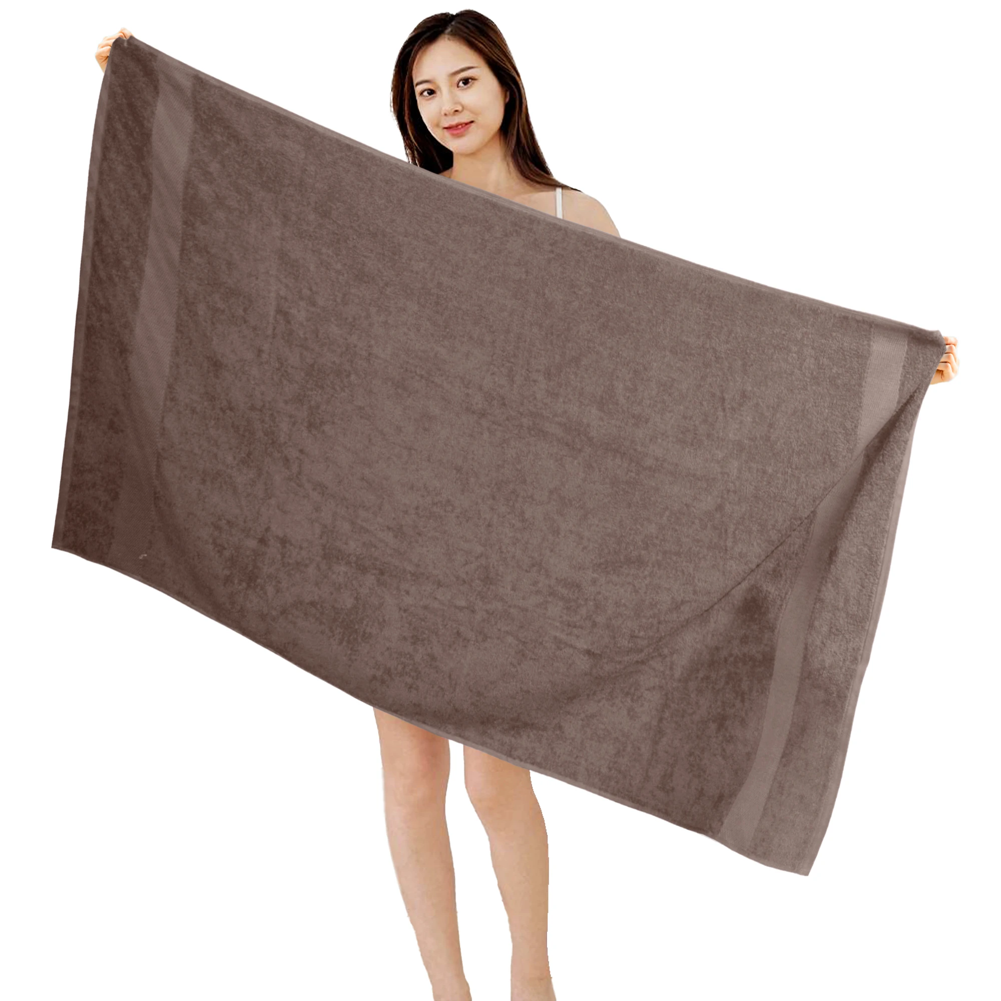 HOUSSE Cotton Bath Towels |Large Size (75 cms x 150 cms) - Quick Absorption &Faster Drying Bath Towel | 450 GSM | 2 Piece Set Bath Towel for Men/Women | Urban Comfort- Latte Brown