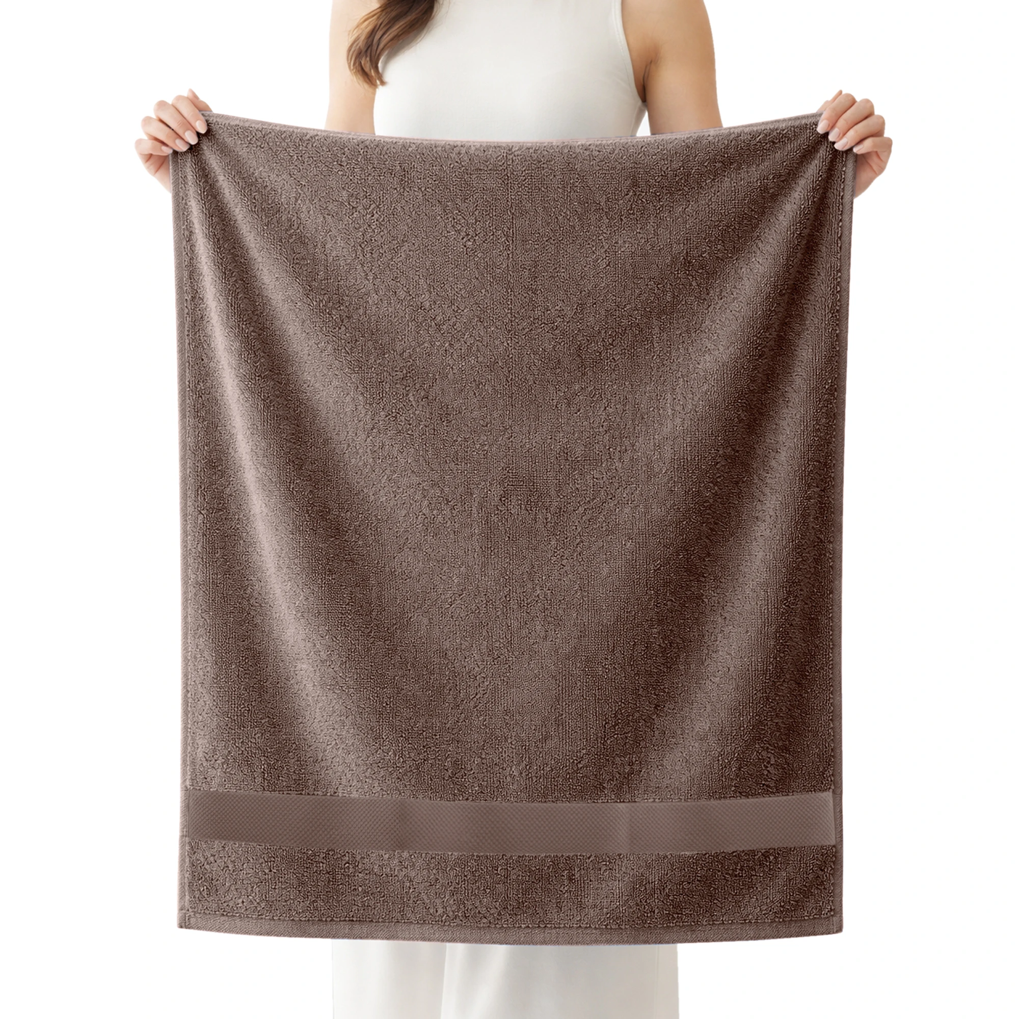 HOUSSE Alvora Cotton Bath Towels |Large Size (75 cms x 150 cms) - Quick Absorption &Faster Drying Bath Towel | 450 GSM | 1 Piece Set Bath Towel for Men/Women | Urban Comfort- Latte Brown