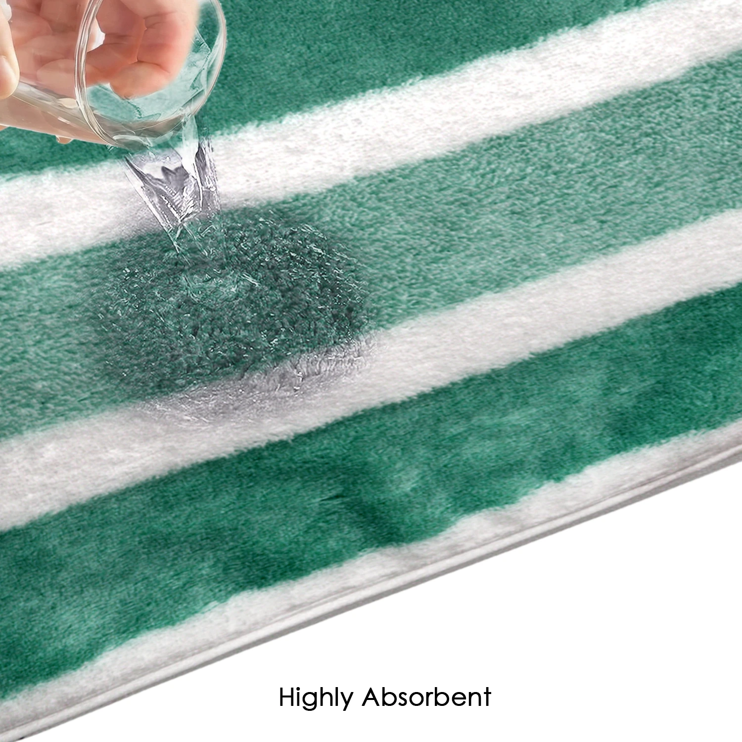 HOUSSE Komfykart Microfiber Bath Towel for Men & Women – 70×140 cm, Super Soft, Quick Dry & Super Absorbent Towel with Hanging Hook, New Stripe Design | Gym, Home & Travel Use – Pastel Green