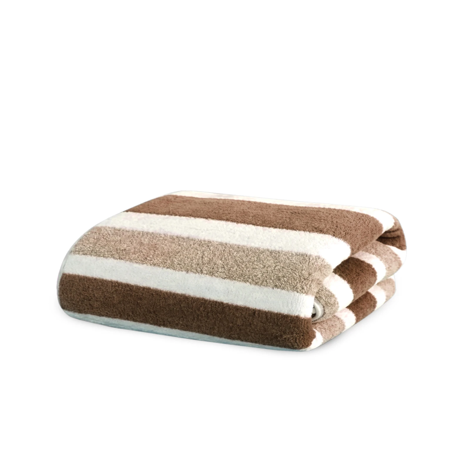 HOUSSE Komfykart Microfiber Bath Towel for Men & Women – 70×140 cm, Super Soft, Quick Dry & Super Absorbent Towel with Hanging Hook, New Stripe Design | Gym, Home & Travel Use – Caramel