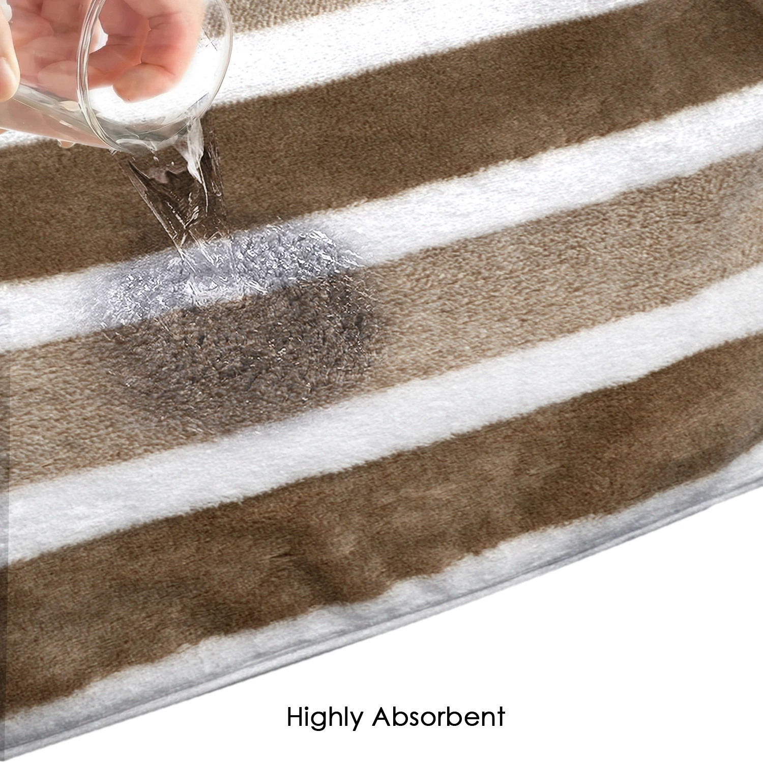 HOUSSE Komfykart Microfiber Bath Towel for Men & Women – 70×140 cm, Super Soft, Quick Dry & Super Absorbent Towel with Hanging Hook, New Stripe Design | Gym, Home & Travel Use – Caramel