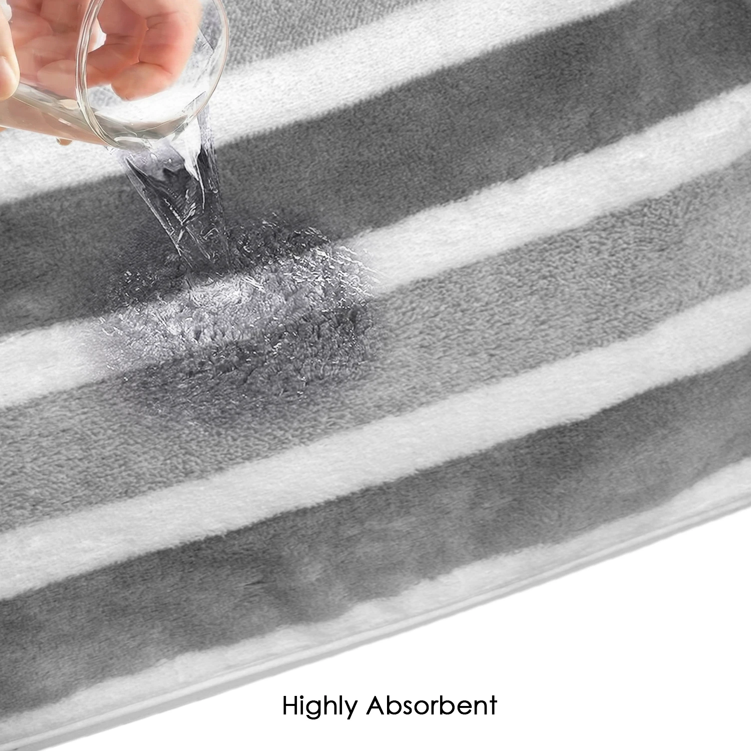 HOUSSE Komfykart Microfiber Bath Towel for Men & Women – 70×140 cm, Super Soft, Quick Dry & Super Absorbent Towel with Hanging Hook, New Stripe Design | Gym, Home & Travel Use – Ash Pearl