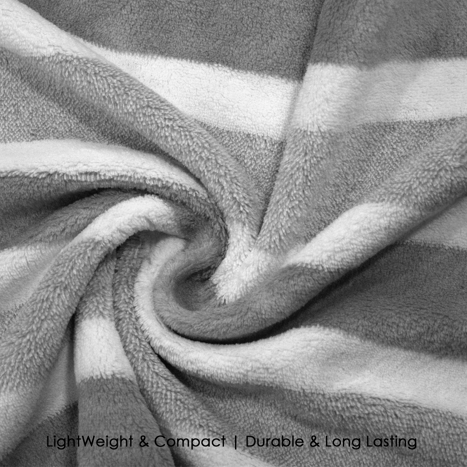 HOUSSE Komfykart Microfiber Bath Towel for Men & Women – 70×140 cm, Super Soft, Quick Dry & Super Absorbent Towel with Hanging Hook, New Stripe Design | Gym, Home & Travel Use – Ash Pearl