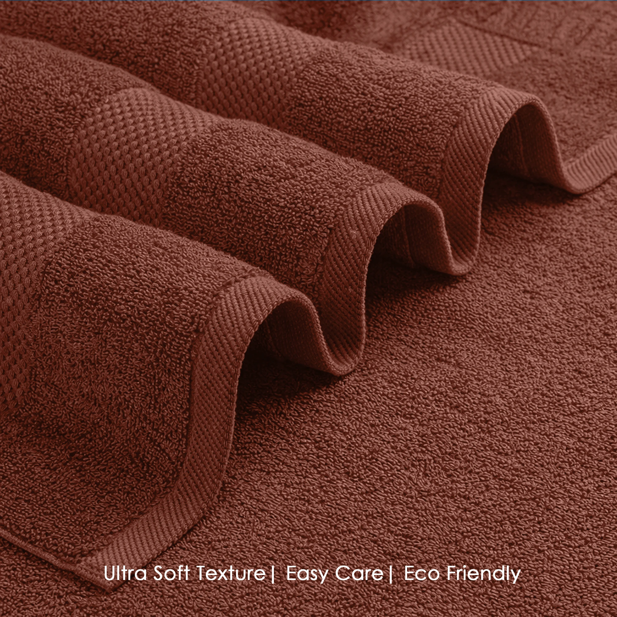 HOUSSE Cotton Bath Towels |Large Size (75 cms x 150 cms) - Quick Absorption &Faster Drying Bath Towel | 450 GSM | 2 Piece Set Bath Towel for Men/Women | Urban Comfort- Clay Cocoa