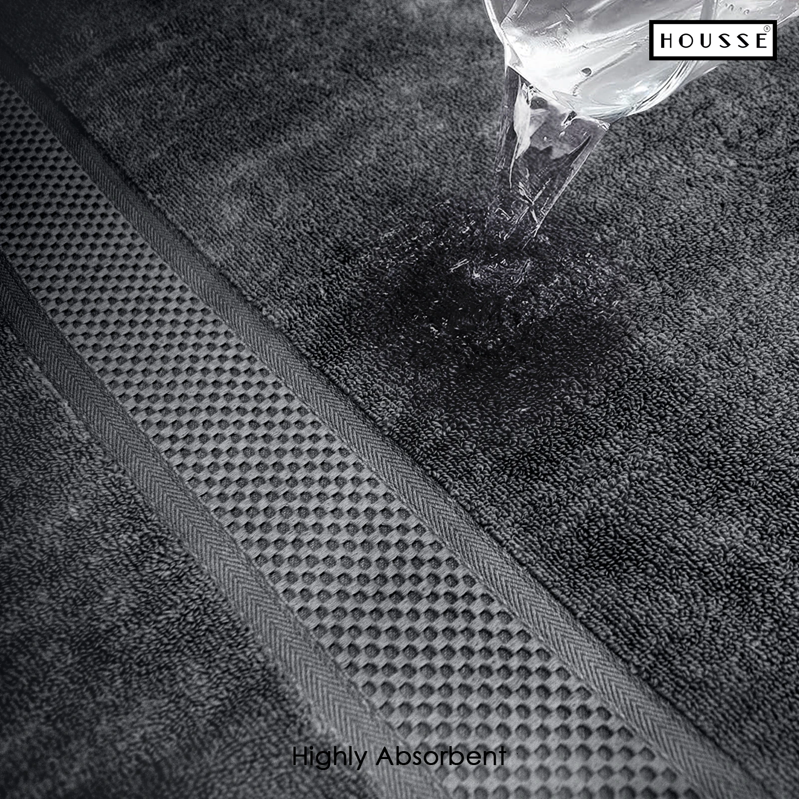 HOUSSE Nexora 100% Pure Cotton 600 GSM Bath Towel 75x150 cm – Extra Large, Ultra Soft, Quick Dry & Highly Absorbent Premium Towel for Home, Travel & Daily Use (Twilight Grey)