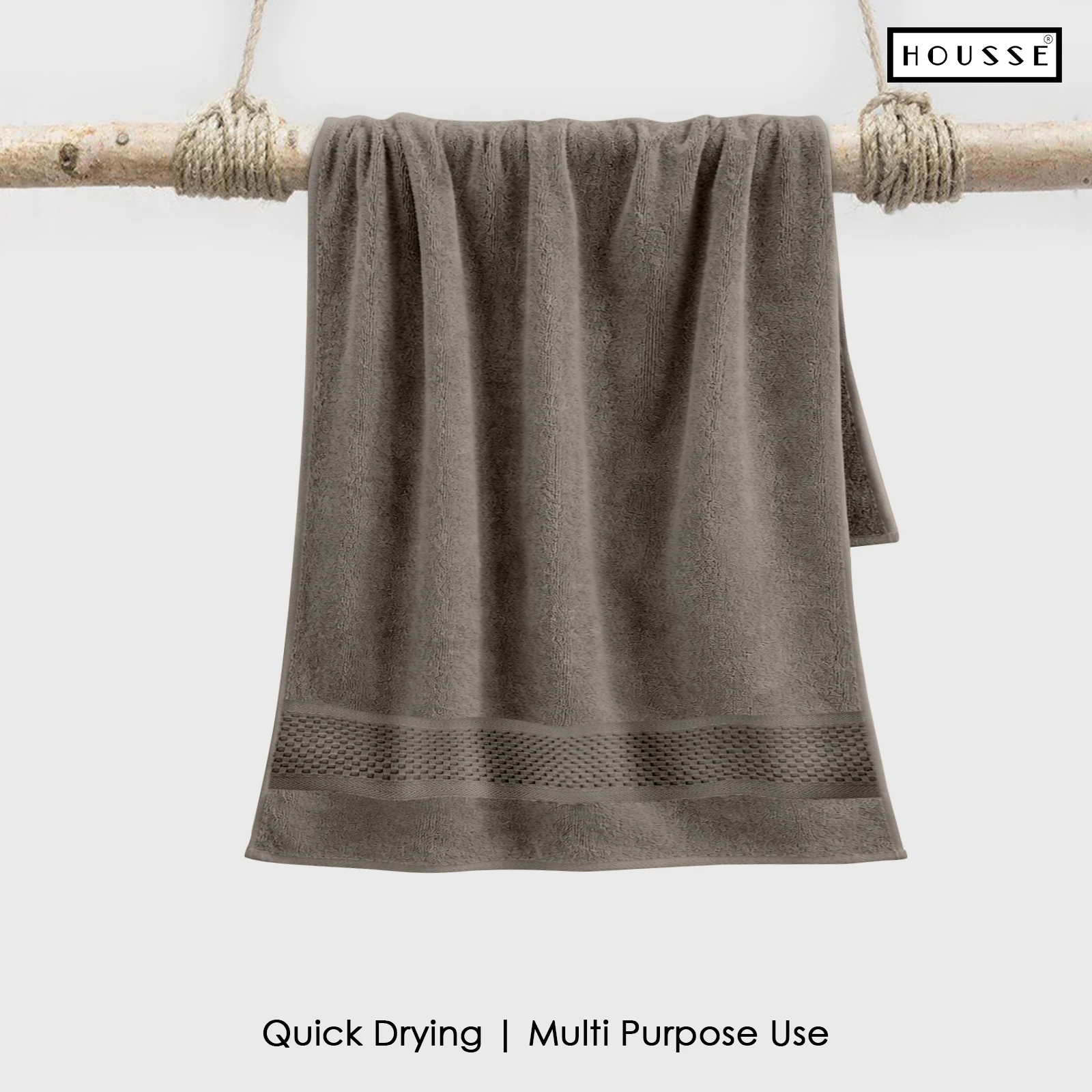 HOUSSE Nexora 100% Pure Cotton 600 GSM Bath Towel 75x150 cm – Extra Large, Ultra Soft, Quick Dry & Highly Absorbent Premium Towel for Home, Travel & Daily Use (Cashmere Clay)