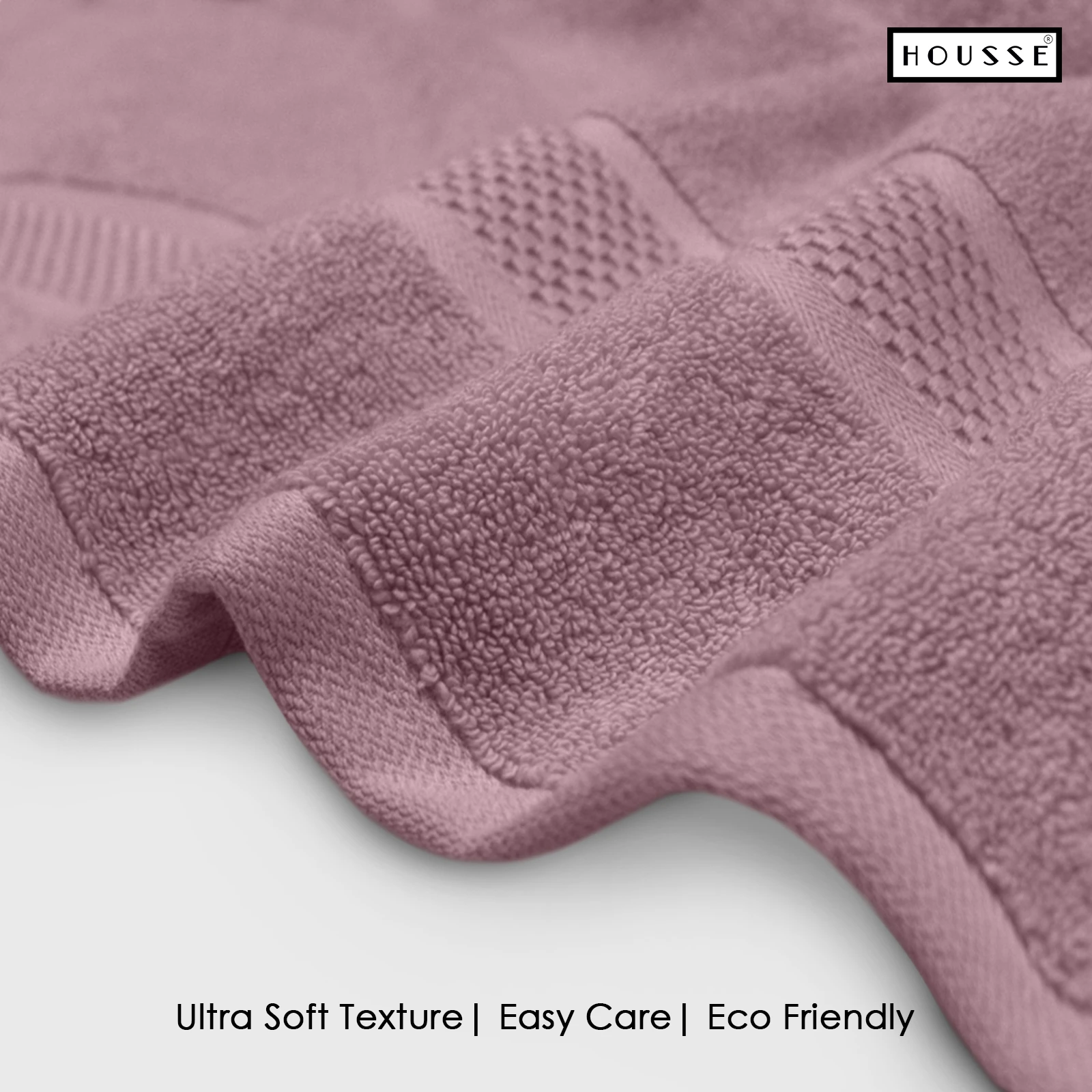 HOUSSE Nexora 100% Pure Cotton 600 GSM Bath Towel 75x150 cm – Extra Large, Ultra Soft, Quick Dry & Highly Absorbent Premium Towel for Home, Travel & Daily Use (Dusty Rose)