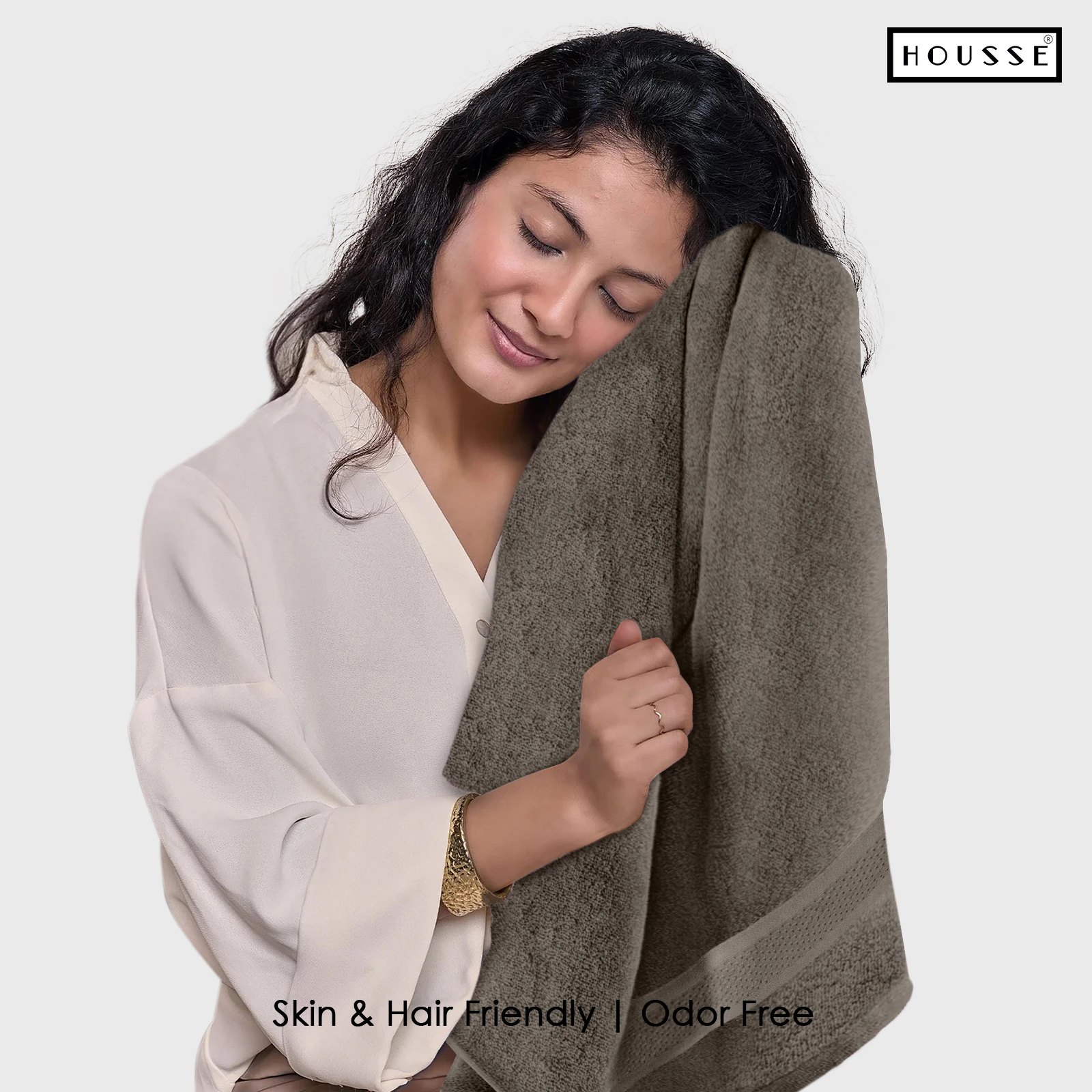 HOUSSE Nexora 100% Pure Cotton 600 GSM Bath Towel 75x150 cm – Extra Large, Ultra Soft, Quick Dry & Highly Absorbent Premium Towel for Home, Travel & Daily Use (Cashmere Clay)