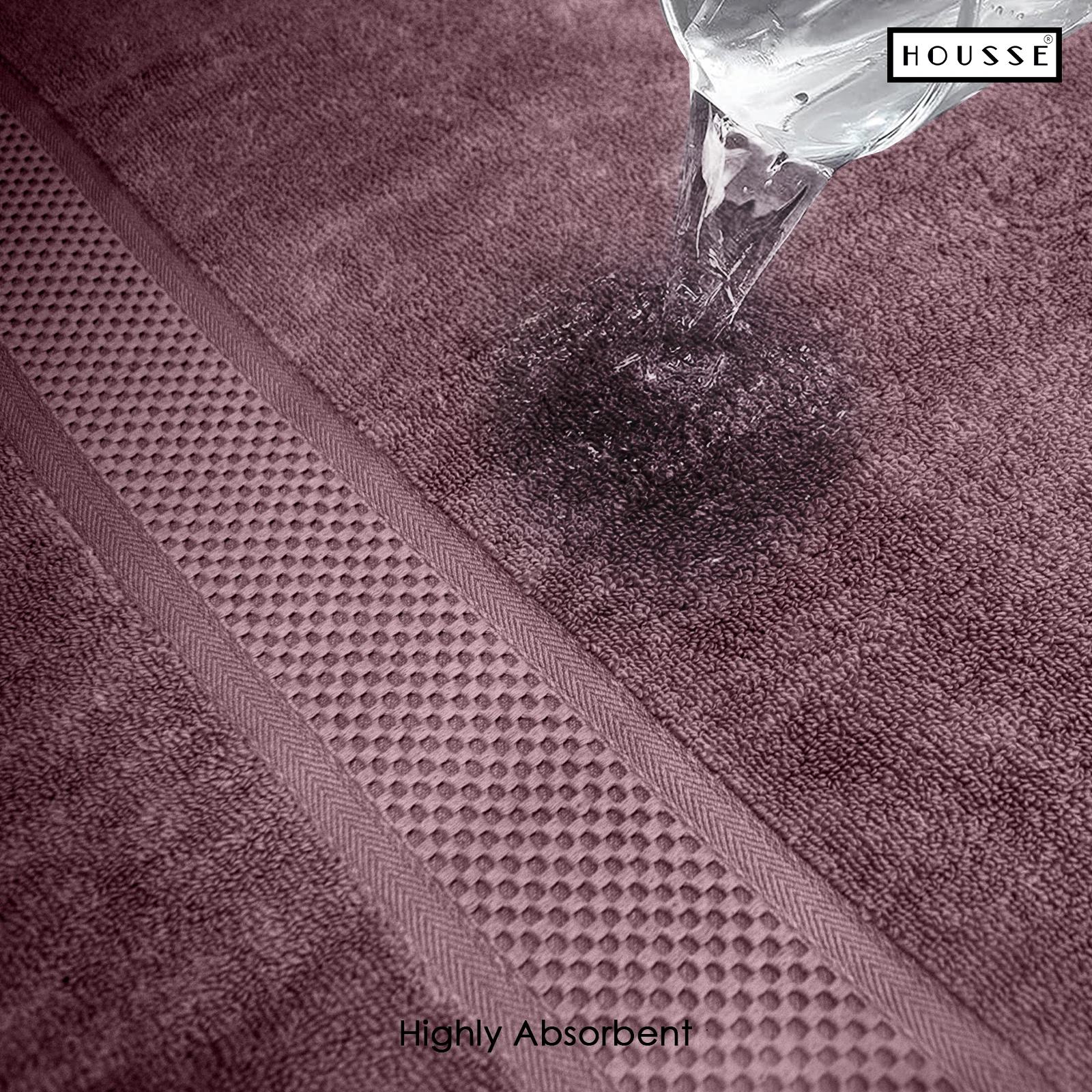 HOUSSE Nexora 100% Pure Cotton 600 GSM Bath Towel 75x150 cm – Extra Large, Ultra Soft, Quick Dry & Highly Absorbent Premium Towel for Home, Travel & Daily Use (Dusty Rose)