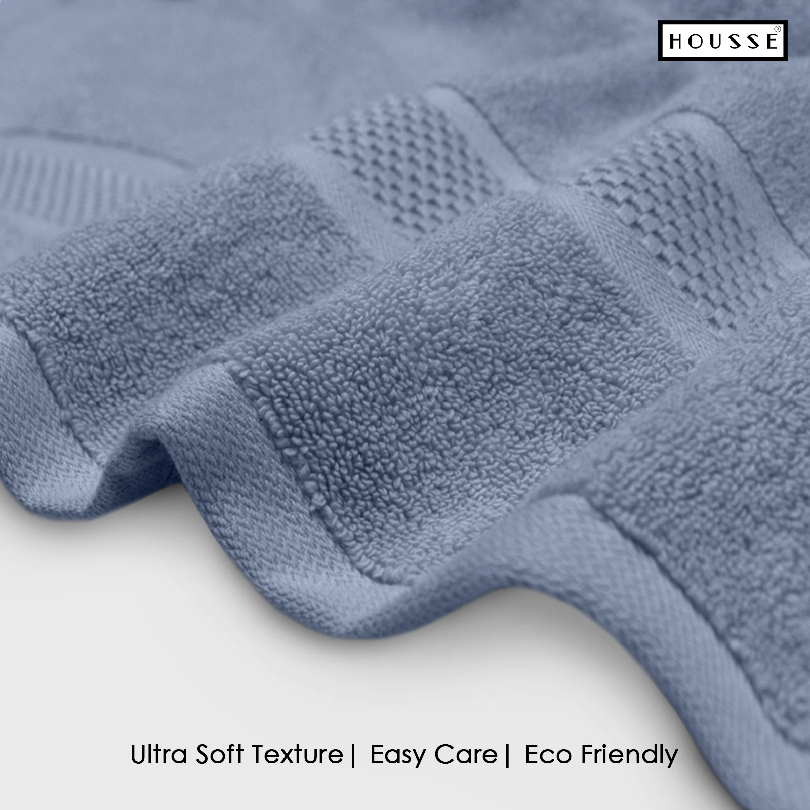 HOUSSE Nexora 100% Pure Cotton 600 GSM Bath Towel 75x150 cm – Extra Large, Ultra Soft, Quick Dry & Highly Absorbent Premium Towel for Home, Travel & Daily Use (Coastal Breeze)