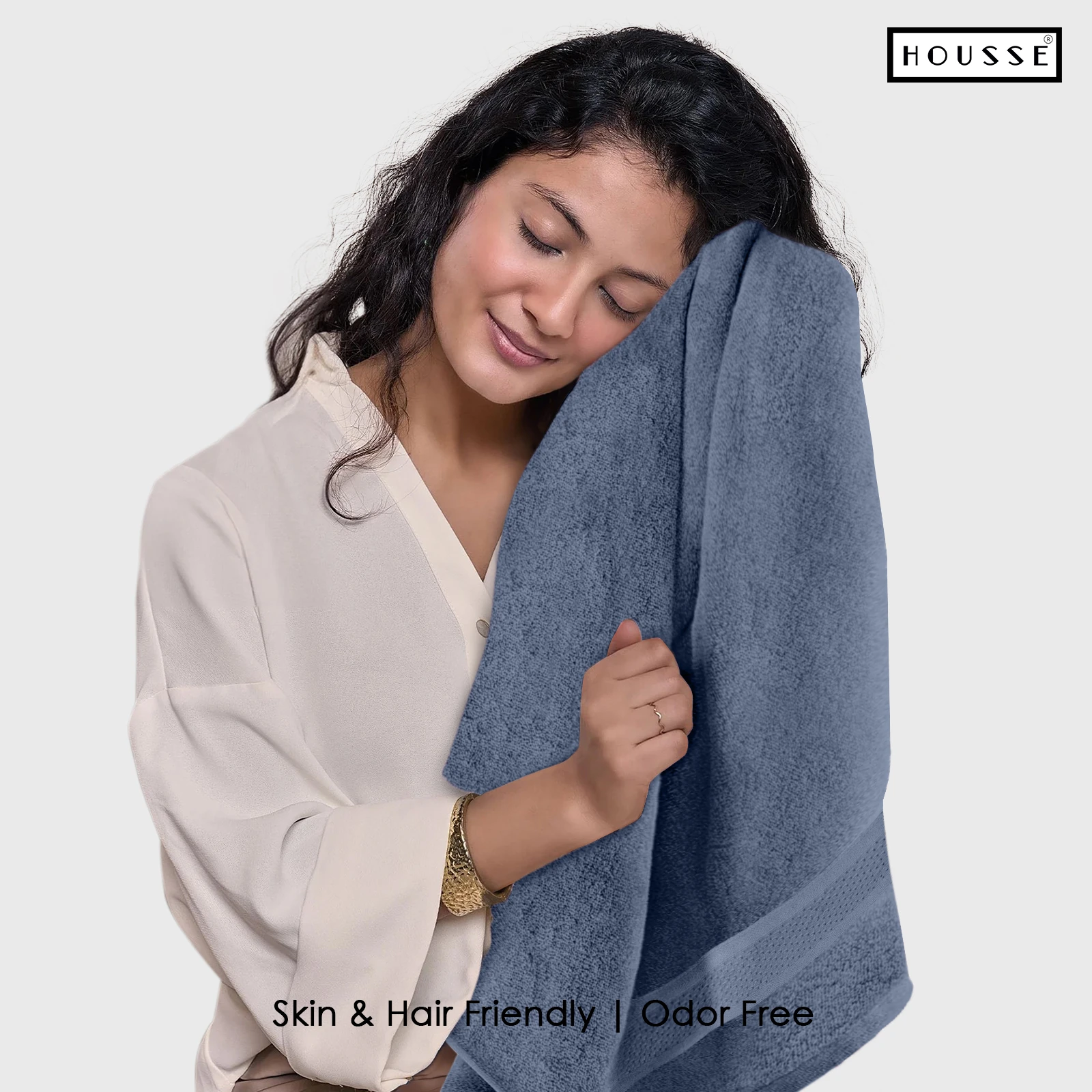 HOUSSE Nexora 100% Pure Cotton 600 GSM Bath Towel 75x150 cm – Extra Large, Ultra Soft, Quick Dry & Highly Absorbent Premium Towel for Home, Travel & Daily Use (Coastal Breeze)