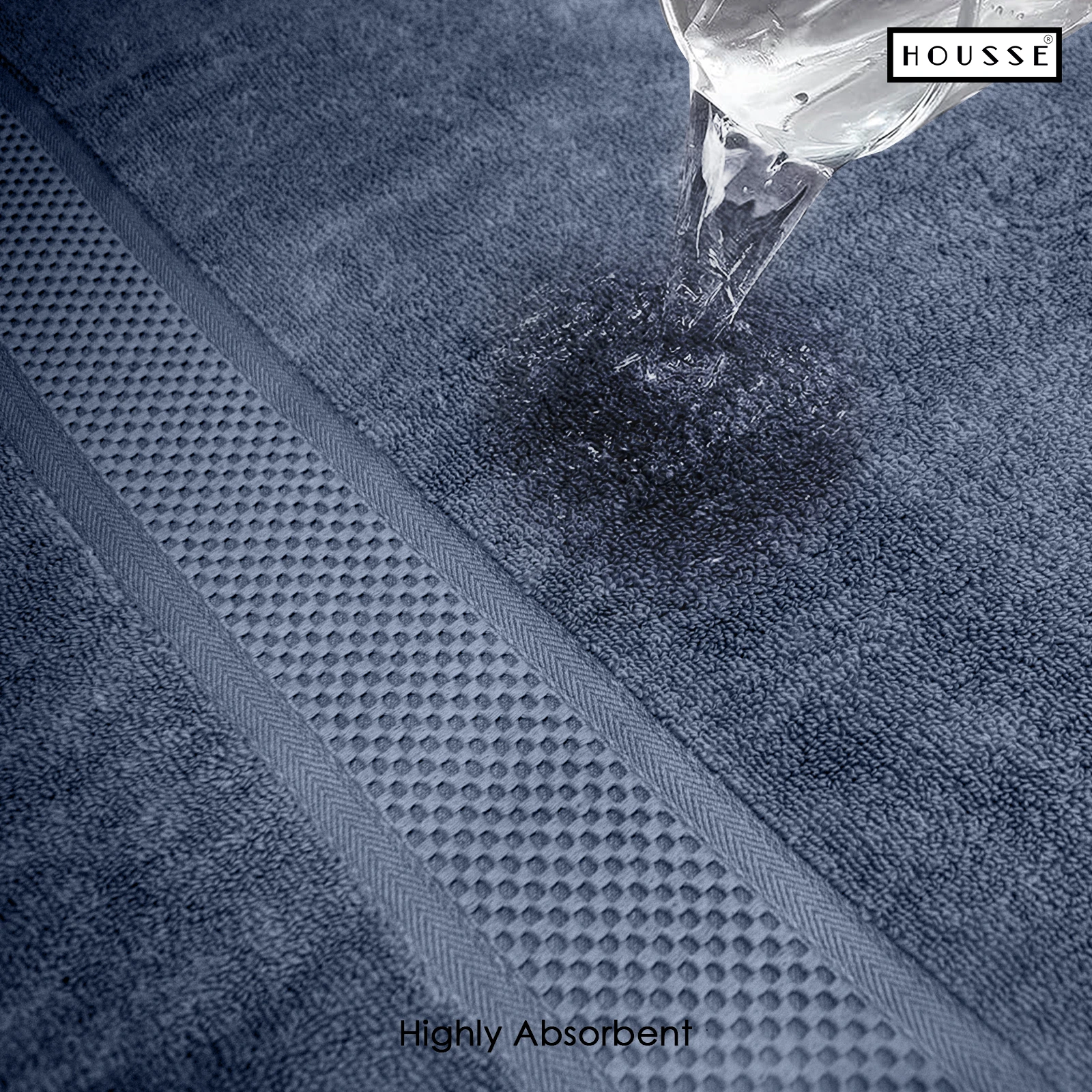 HOUSSE Nexora 100% Pure Cotton 600 GSM Bath Towel 75x150 cm – Extra Large, Ultra Soft, Quick Dry & Highly Absorbent Premium Towel for Home, Travel & Daily Use (Coastal Breeze)