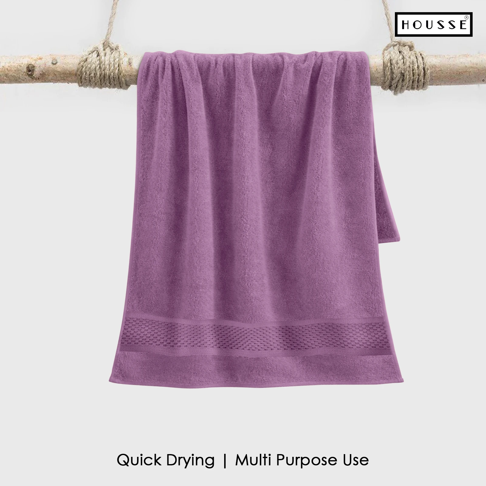 HOUSSE Nexora 100% Pure Cotton 600 GSM Bath Towel 75x150 cm – Extra Large, Ultra Soft, Quick Dry & Highly Absorbent Premium Towel for Home, Travel & Daily Use (Berry Blossom)