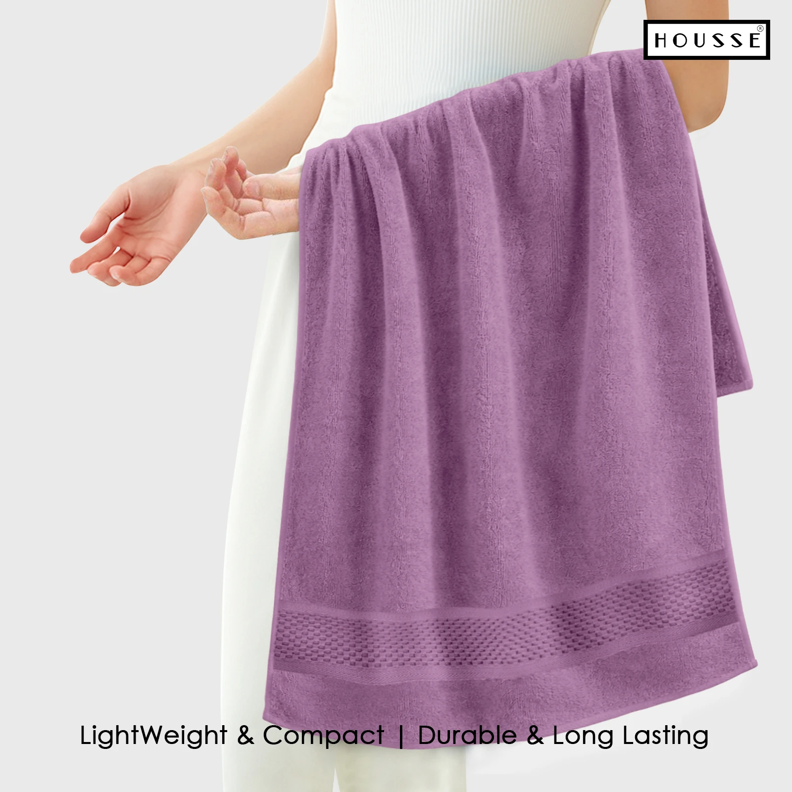 HOUSSE Nexora 100% Pure Cotton 600 GSM Bath Towel 75x150 cm – Extra Large, Ultra Soft, Quick Dry & Highly Absorbent Premium Towel for Home, Travel & Daily Use (Berry Blossom)