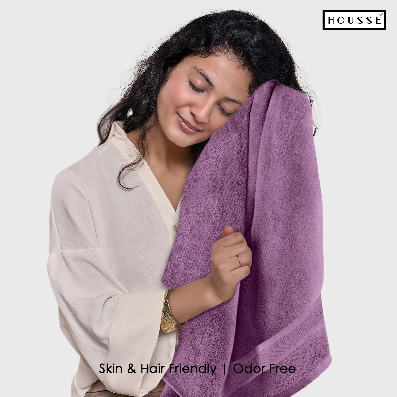 HOUSSE Nexora 100% Pure Cotton 600 GSM Bath Towel 75x150 cm – Extra Large, Ultra Soft, Quick Dry & Highly Absorbent Premium Towel for Home, Travel & Daily Use (Berry Blossom)