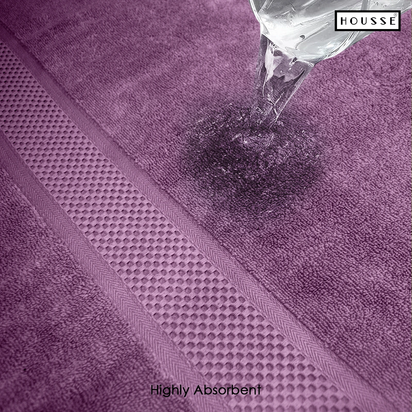 HOUSSE Nexora 100% Pure Cotton 600 GSM Bath Towel 75x150 cm – Extra Large, Ultra Soft, Quick Dry & Highly Absorbent Premium Towel for Home, Travel & Daily Use (Berry Blossom)