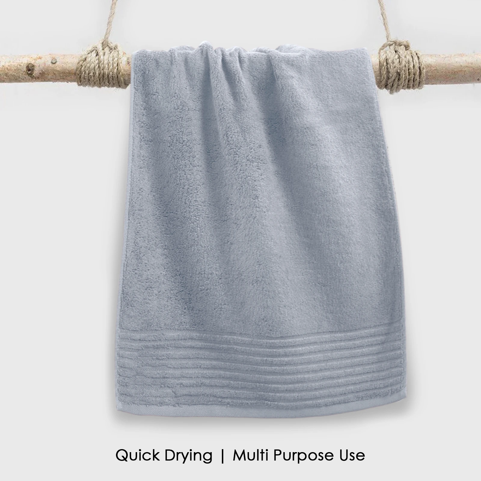 HOUSSE Natura Luxury Bamboo Bath Towel 600 GSM – Zero Twist Terry, Extra Large 80×160 cm, Soft, Absorbent & Eco-Friendly Hotel Spa Towel for Men/Women-Cadet Grey