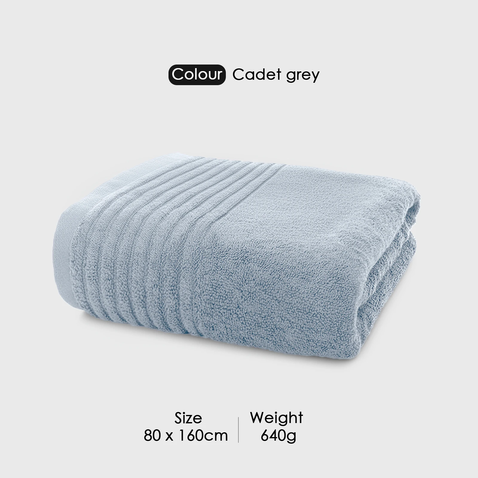 HOUSSE Natura Luxury Bamboo Bath Towel 600 GSM – Zero Twist Terry, Extra Large 80×160 cm, Soft, Absorbent & Eco-Friendly Hotel Spa Towel for Men/Women-Cadet Grey