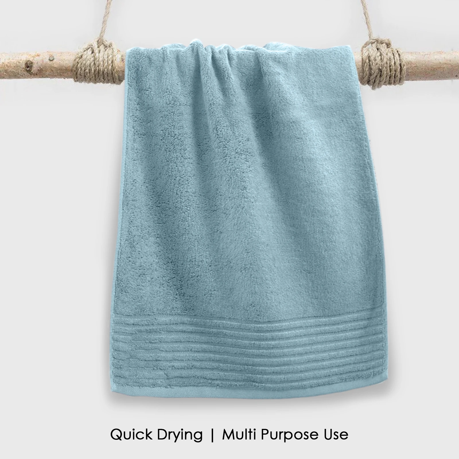 HOUSSE Natura Luxury Bamboo Bath Towel 600 GSM – Zero Twist Terry, Extra Large 80×160 cm, Soft, Absorbent & Eco-Friendly Hotel Spa Towel for Men/Women-Aqua