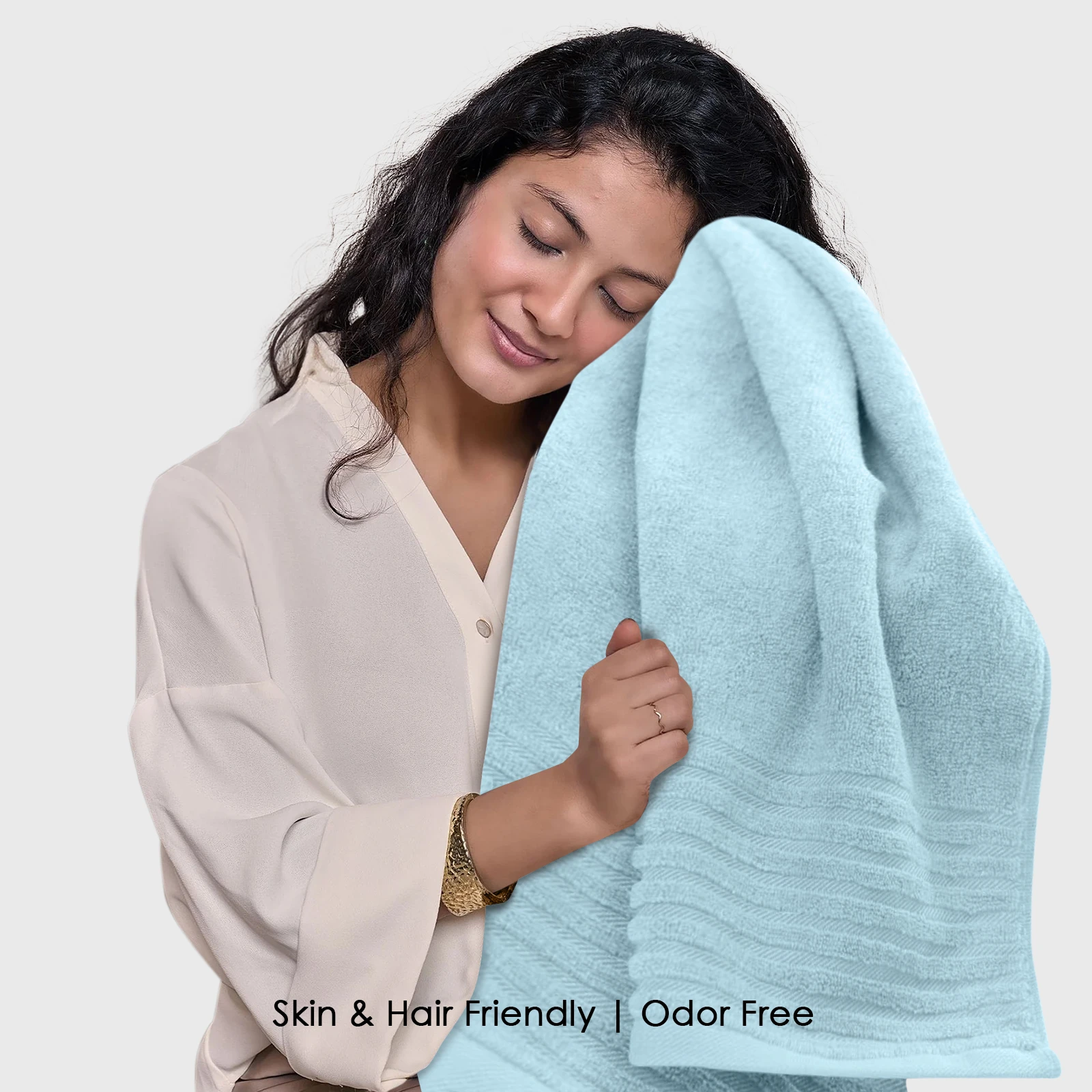 HOUSSE Natura Luxury Bamboo Bath Towel 600 GSM – Zero Twist Terry, Extra Large 80×160 cm, Soft, Absorbent & Eco-Friendly Hotel Spa Towel for Men/Women-Aqua