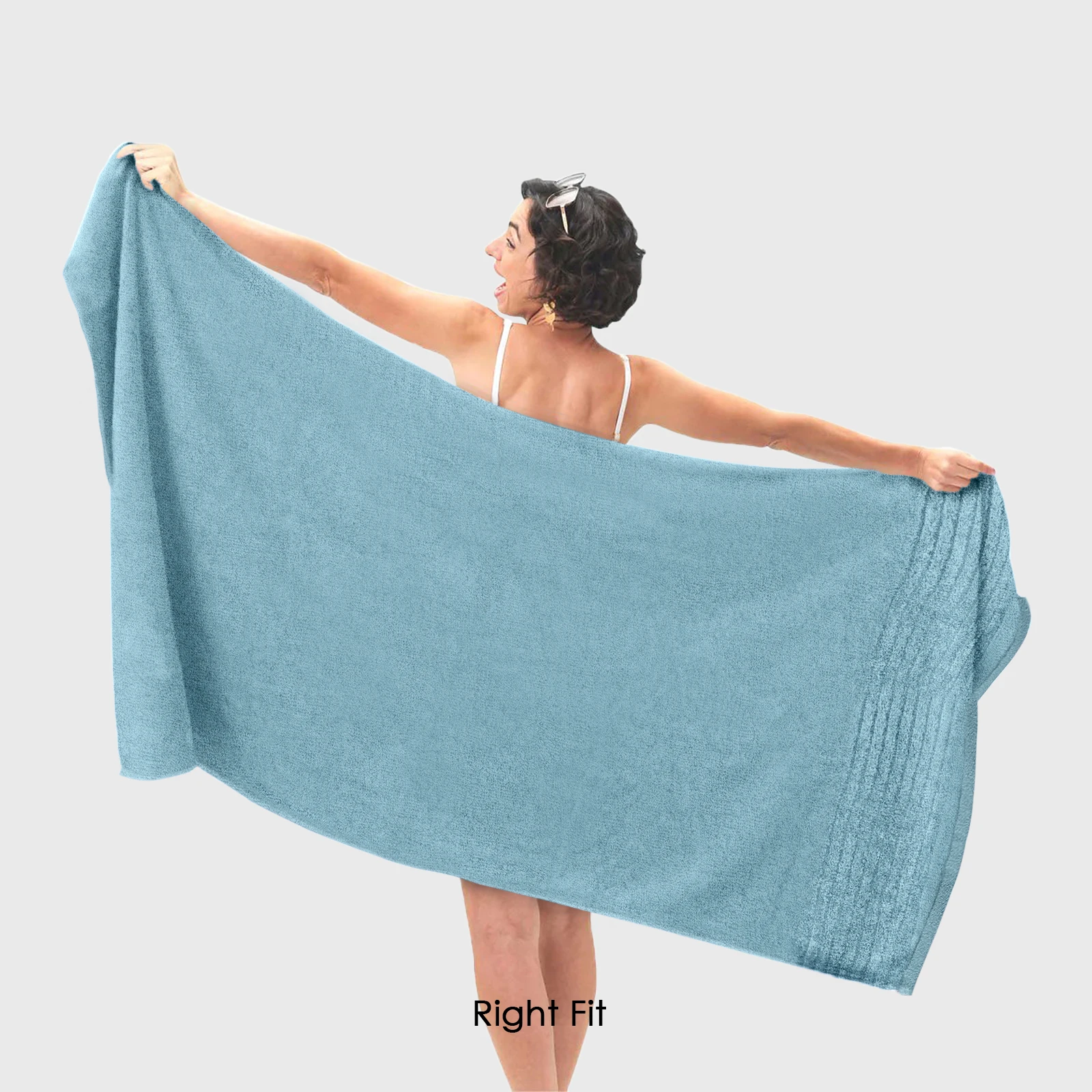 HOUSSE Natura Luxury Bamboo Bath Towel 600 GSM – Zero Twist Terry, Extra Large 80×160 cm, Soft, Absorbent & Eco-Friendly Hotel Spa Towel for Men/Women-Aqua