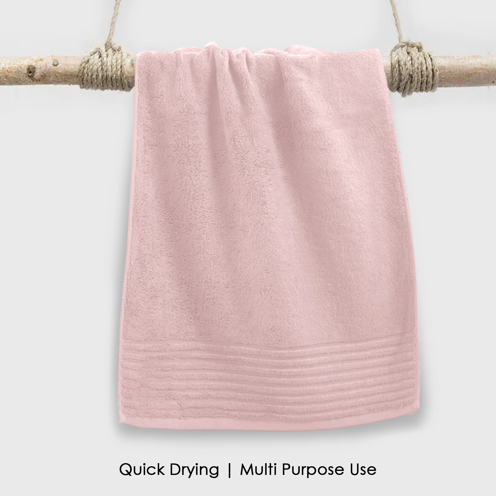 HOUSSE Natura Luxury Bamboo Bath Towel 600 GSM – Zero Twist Terry, Extra Large 70×140 cm, Soft, Absorbent & Eco-Friendly Hotel Spa Towel for Men/Women-Coral Pink