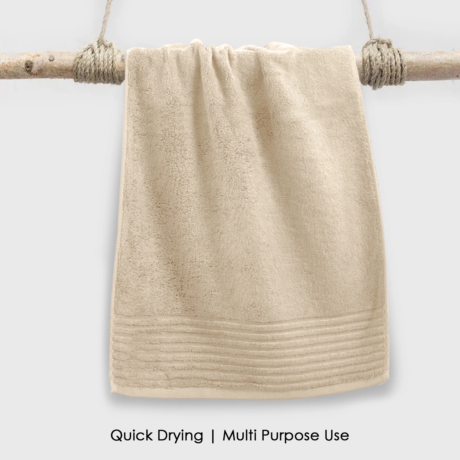 HOUSSE Natura Luxury Bamboo Bath Towel 600 GSM – Zero Twist Terry, Extra Large 70×140 cm, Soft, Absorbent & Eco-Friendly Hotel Spa Towel for Men/Women-Sand